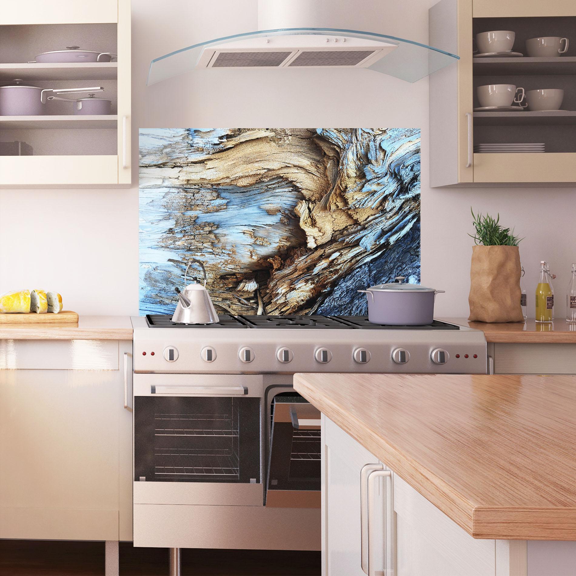 Стъклен панел за кухня Abstract Wood Texture mockup 1