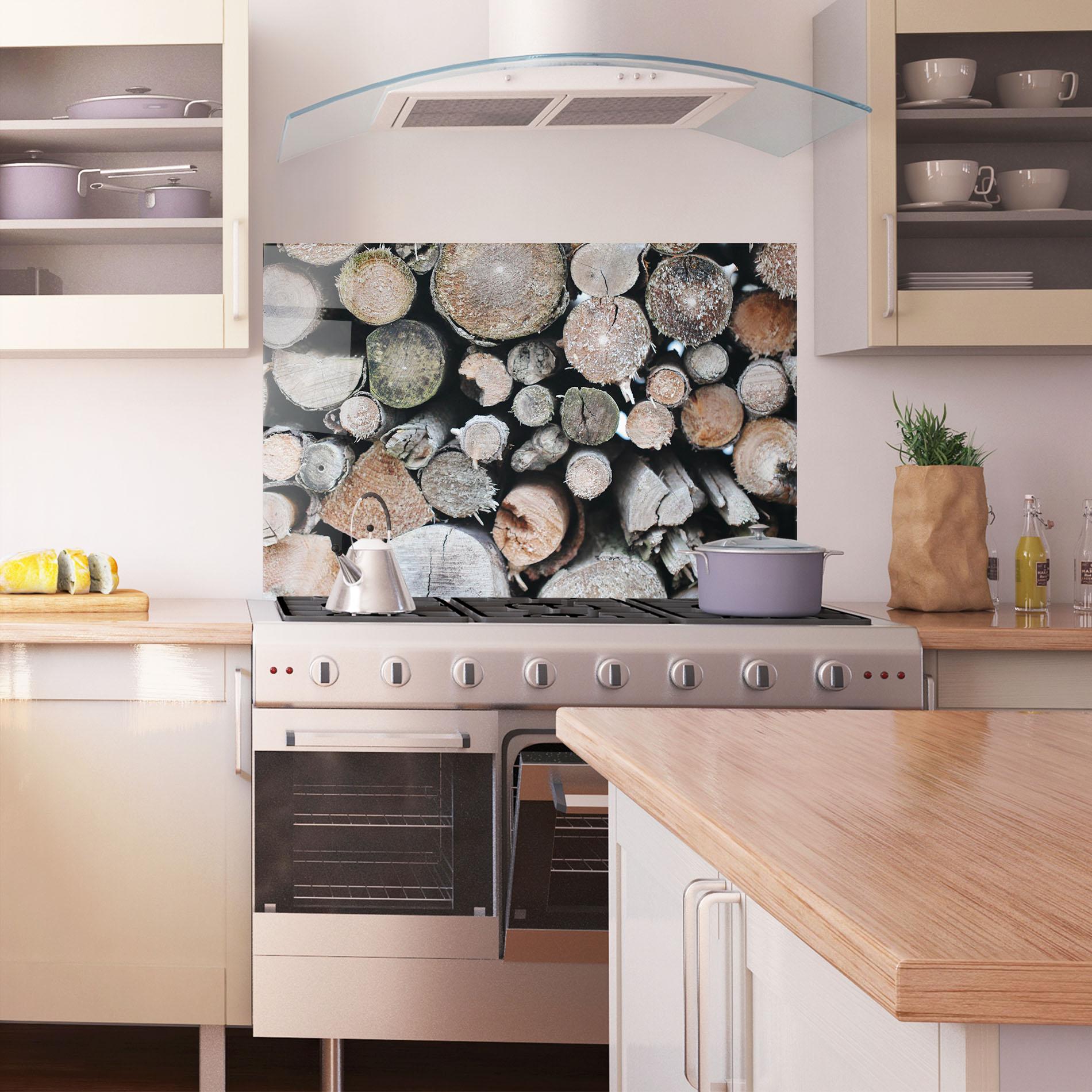 Стъклен панел за кухня Many Logs 2 mockup 1