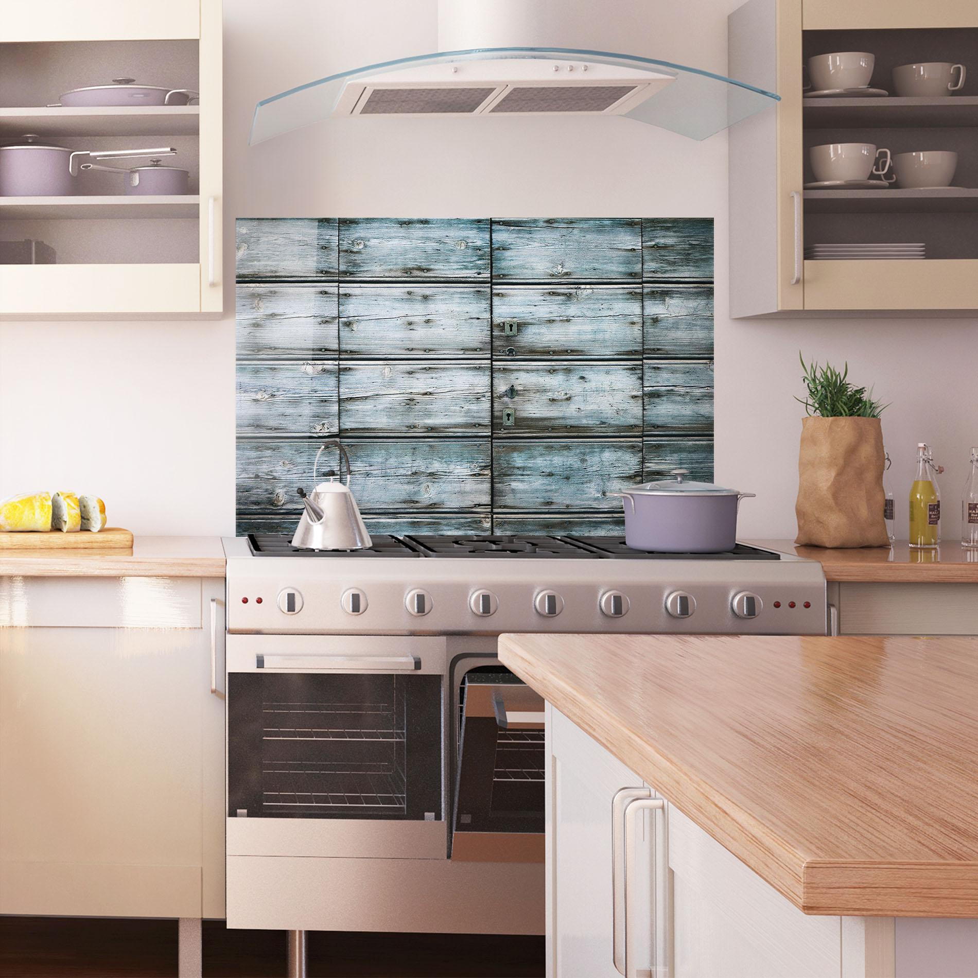 Стъклен панел за кухня Old Wood Texture mockup 1