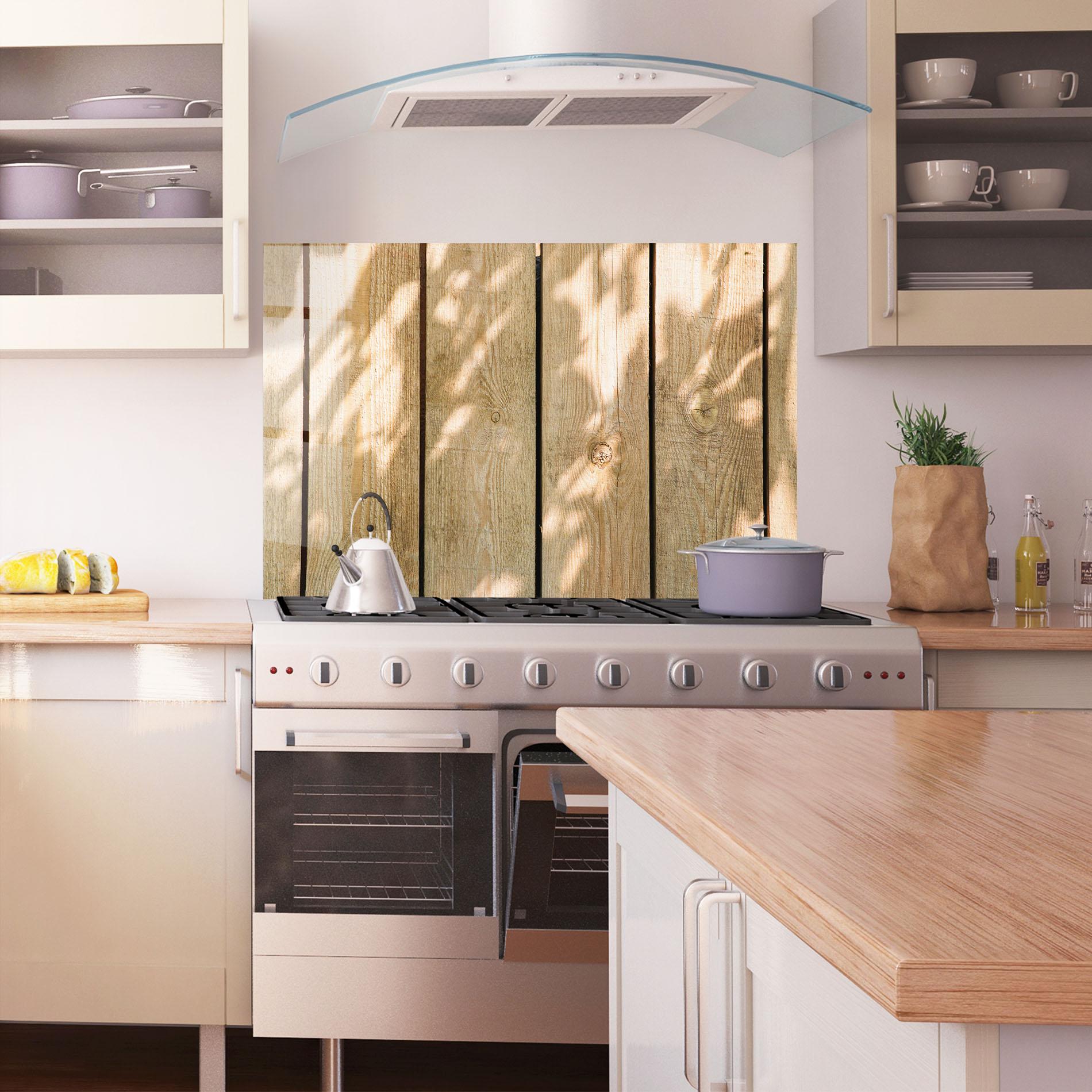 Стъклен панел за кухня Shadows On Wood mockup 1