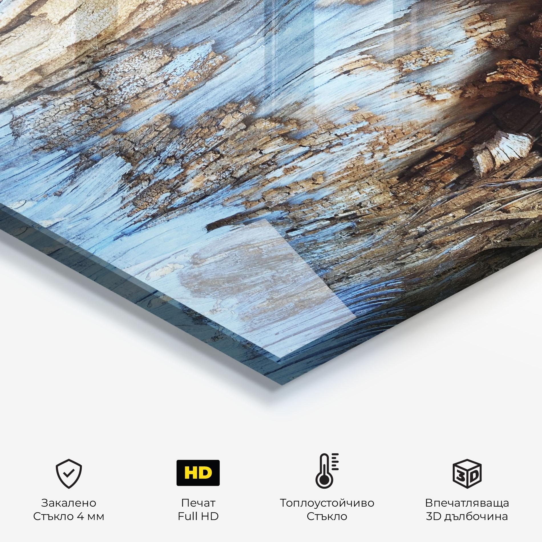 Стъклен панел за кухня Abstract Wood Texture mockup 2