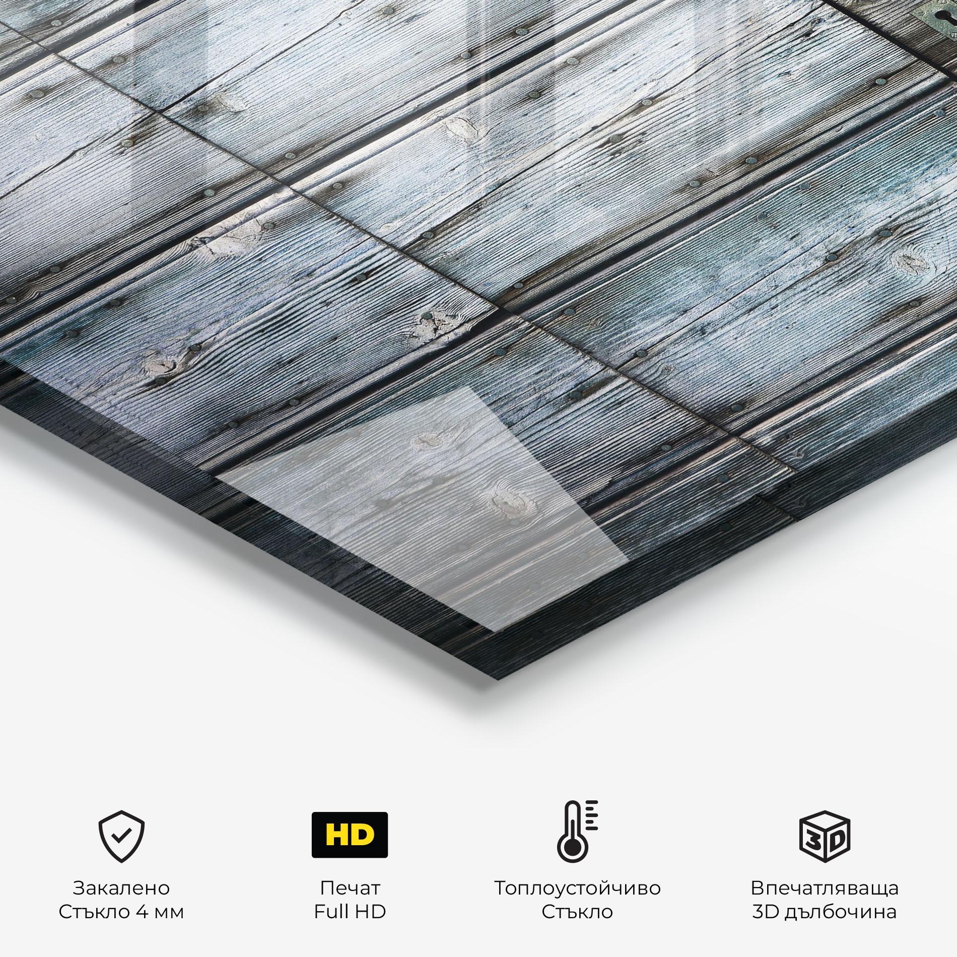 Стъклен панел за кухня Old Wood Texture mockup 2