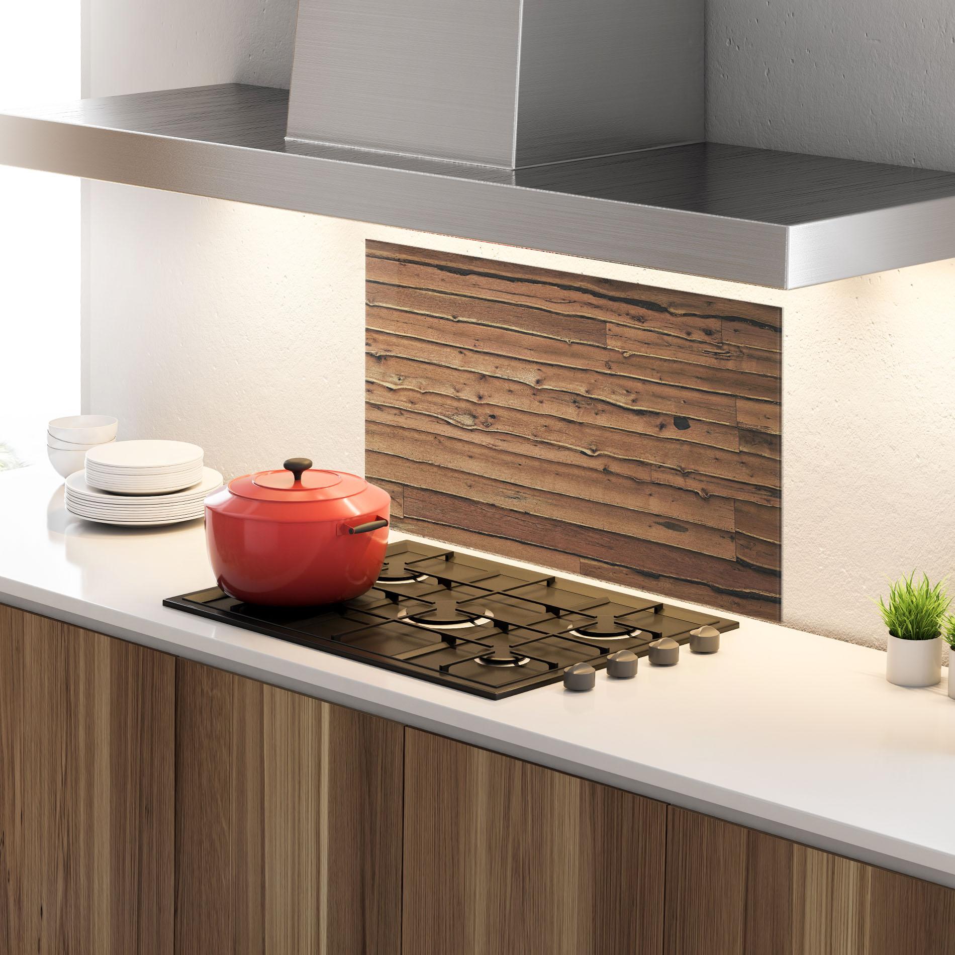 Стъклен панел за кухня Wood Surface mockup 4