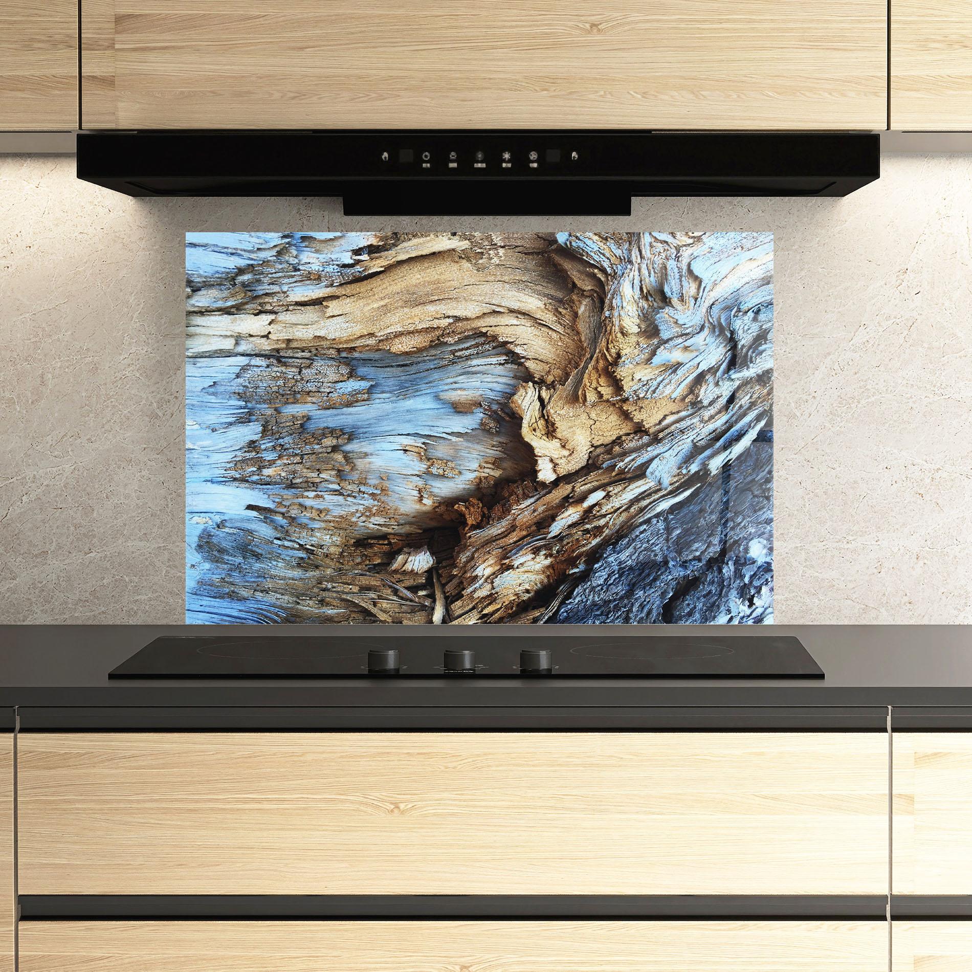 Стъклен панел за кухня Abstract Wood Texture mockup 3