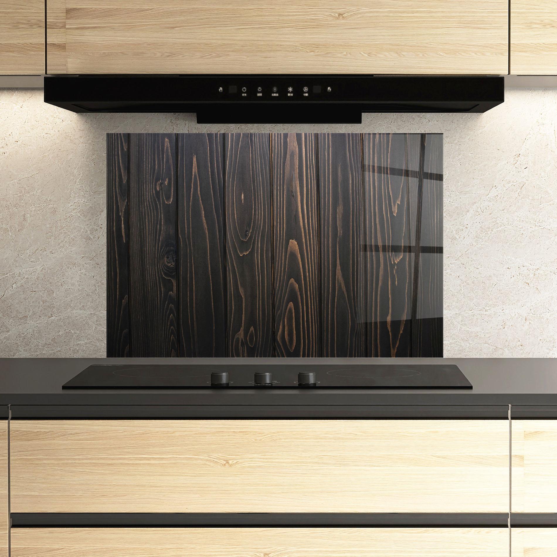 Стъклен панел за кухня Retro Wood Efect mockup 3