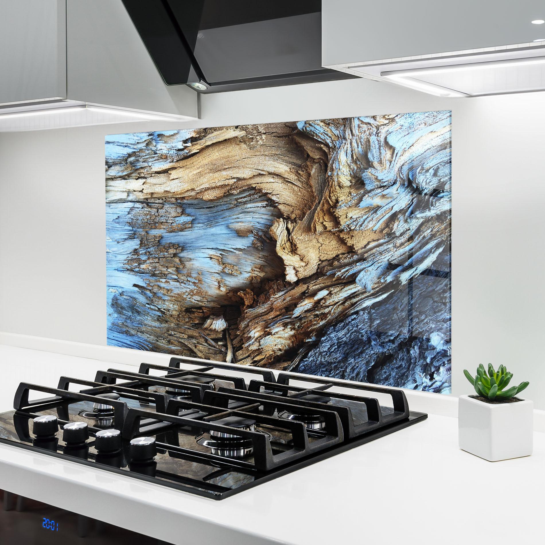 Стъклен панел за кухня Abstract Wood Texture mockup 6