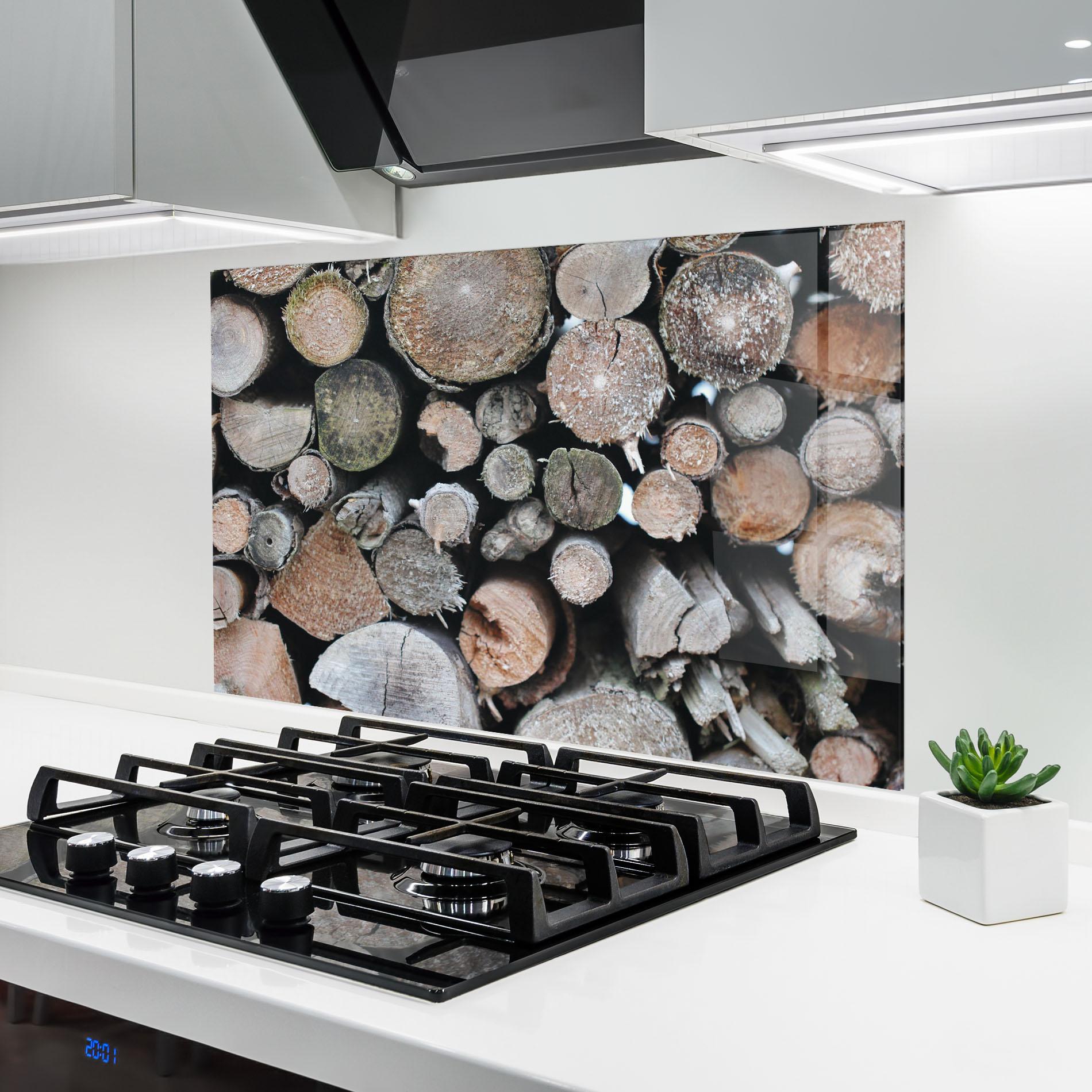 Стъклен панел за кухня Many Logs 2 mockup 6