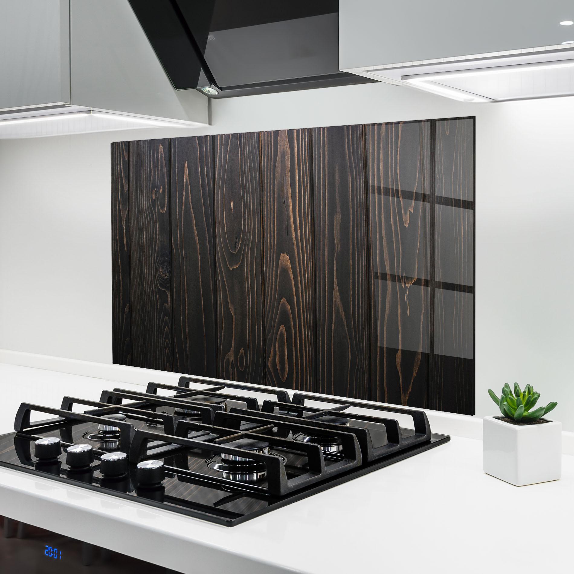 Стъклен панел за кухня Retro Wood Efect mockup 6