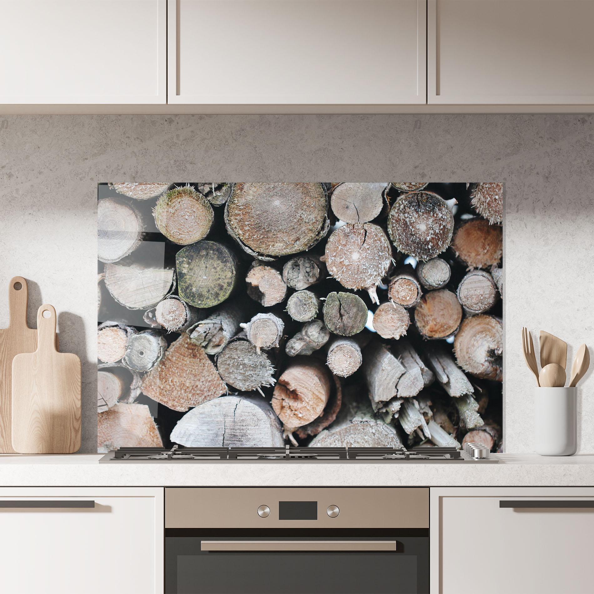 Стъклен панел за кухня Many Logs 2 mockup 7