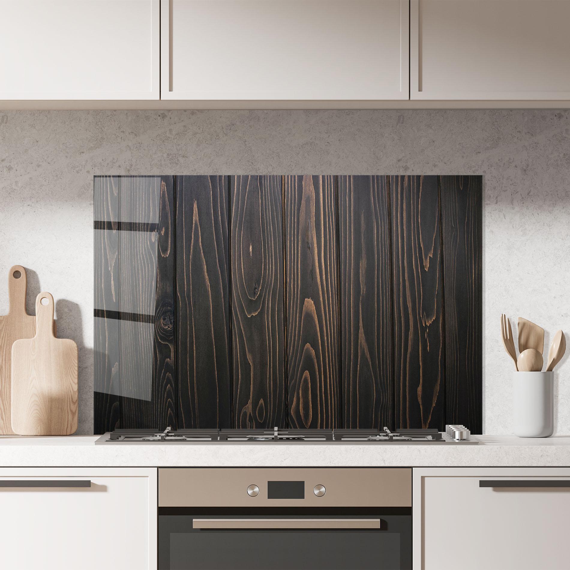 Стъклен панел за кухня Retro Wood Efect mockup 7