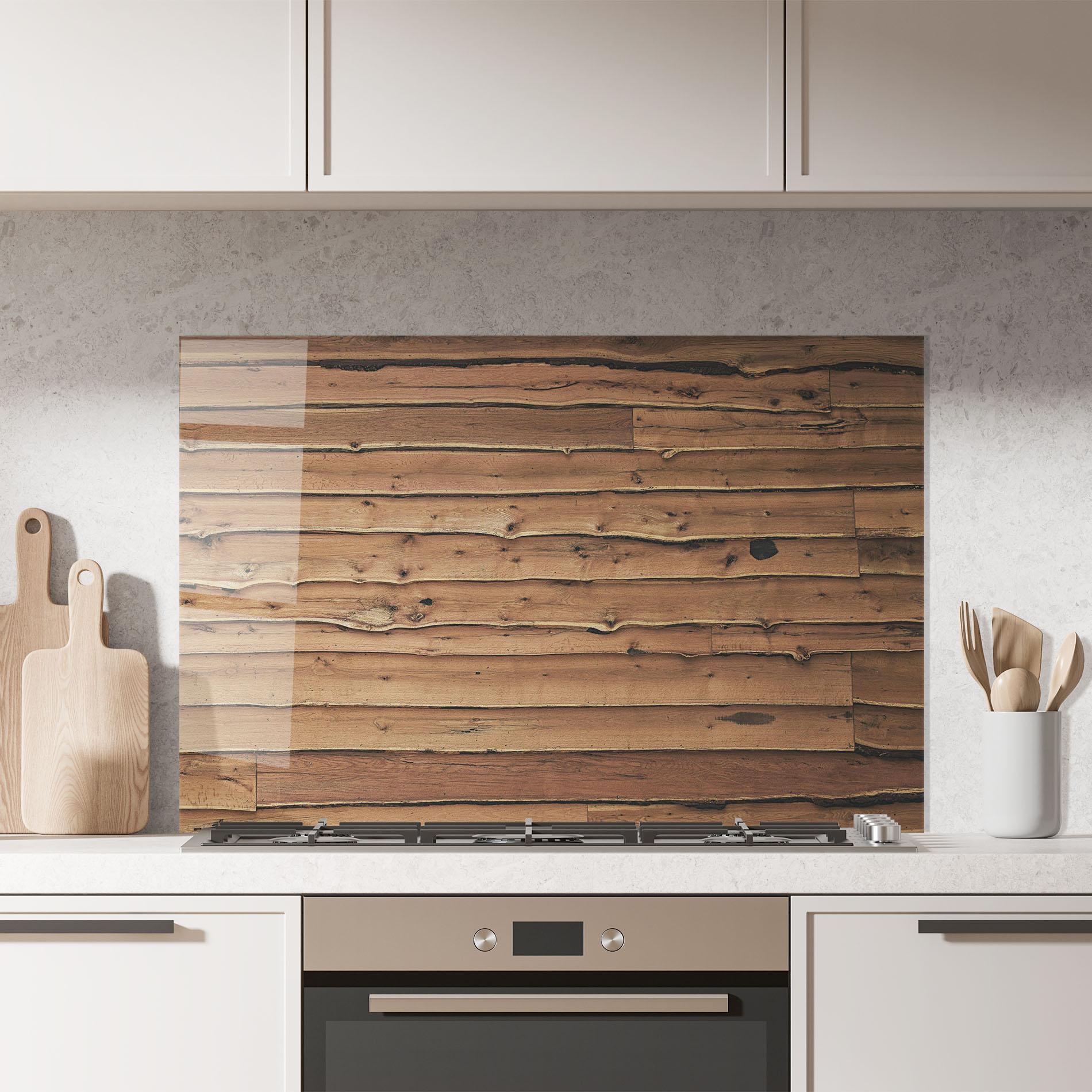 Стъклен панел за кухня Wood Surface mockup 7