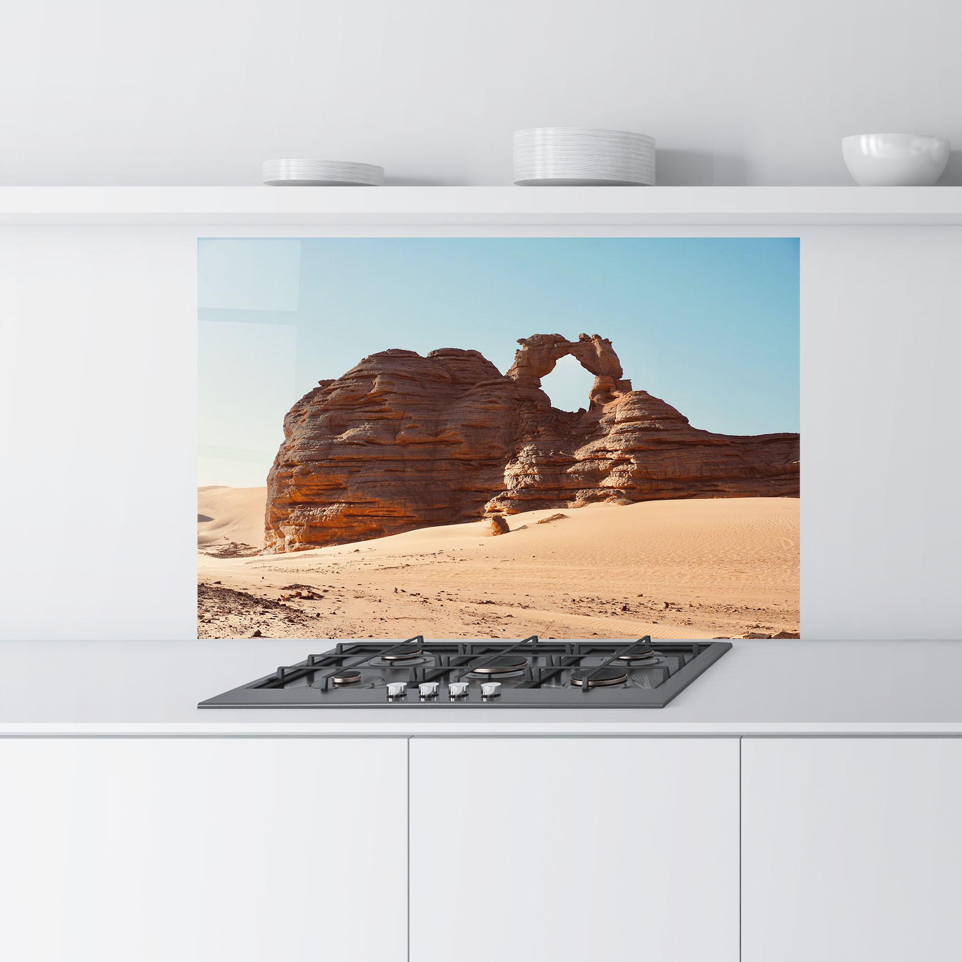 Стъклен панел за кухня Arcade In Desert 2 mockup 9