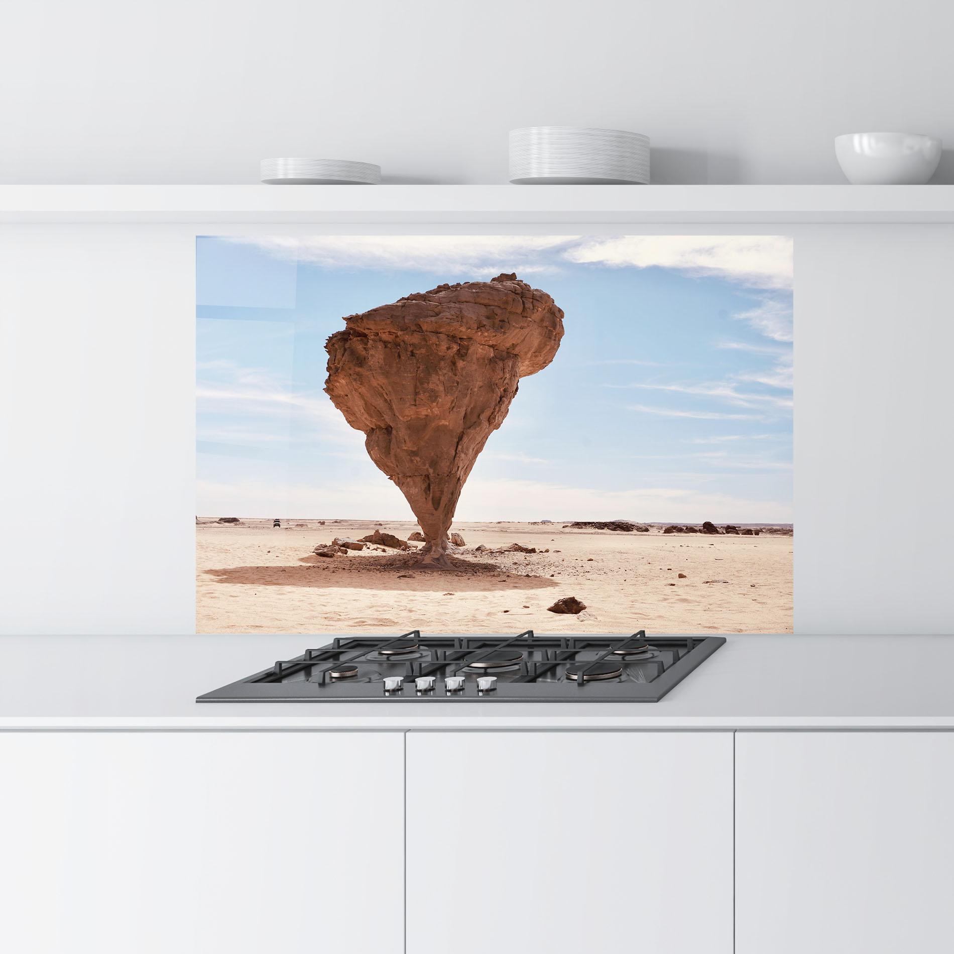 Стъклен панел за кухня Stone In Desert mockup 9