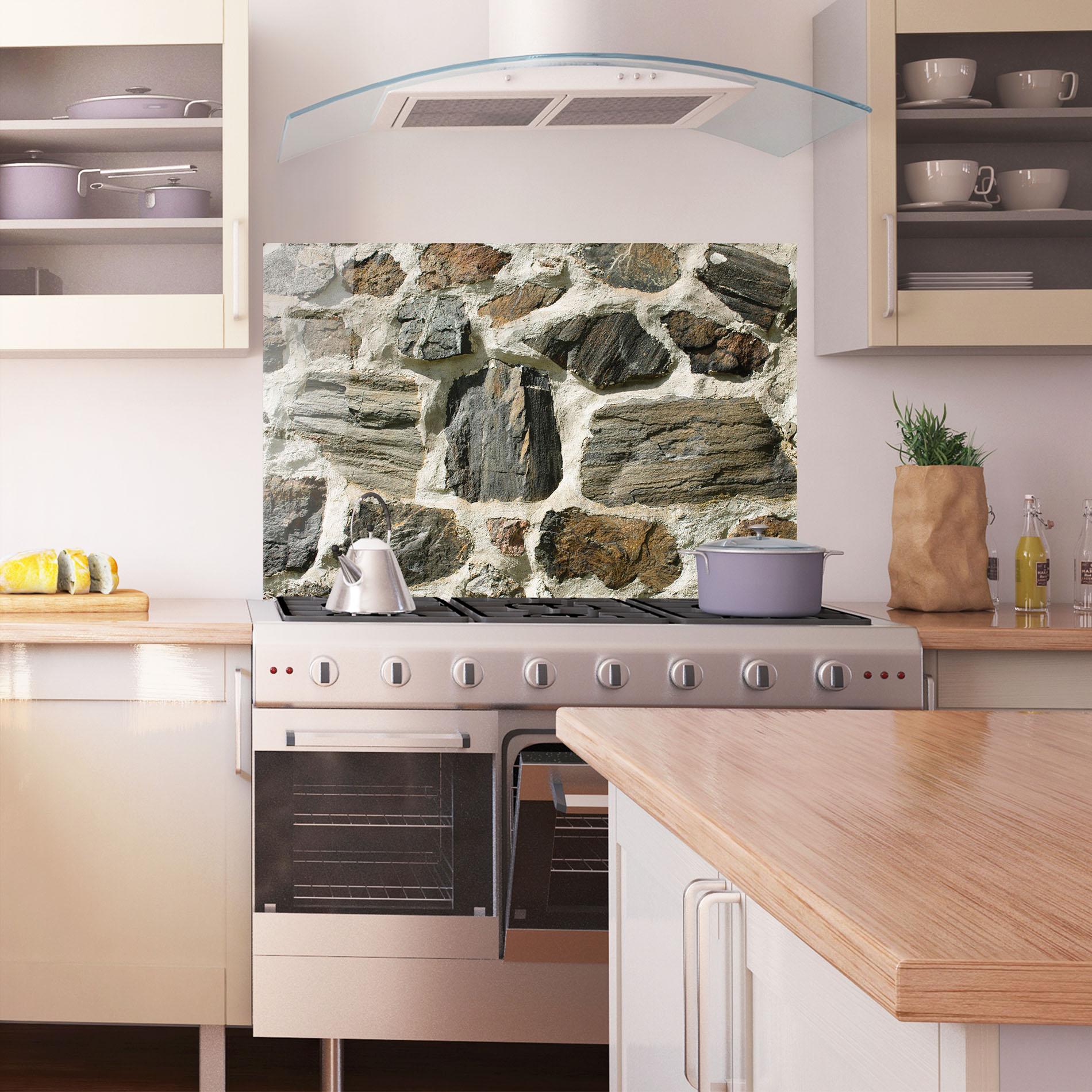 Стъклен панел за кухня Ambiental Stones mockup 1