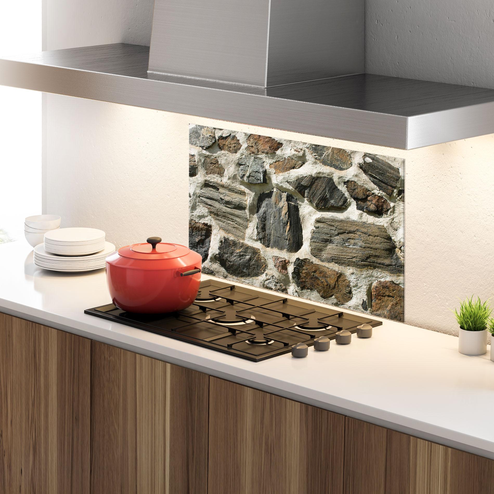 Стъклен панел за кухня Ambiental Stones mockup 4