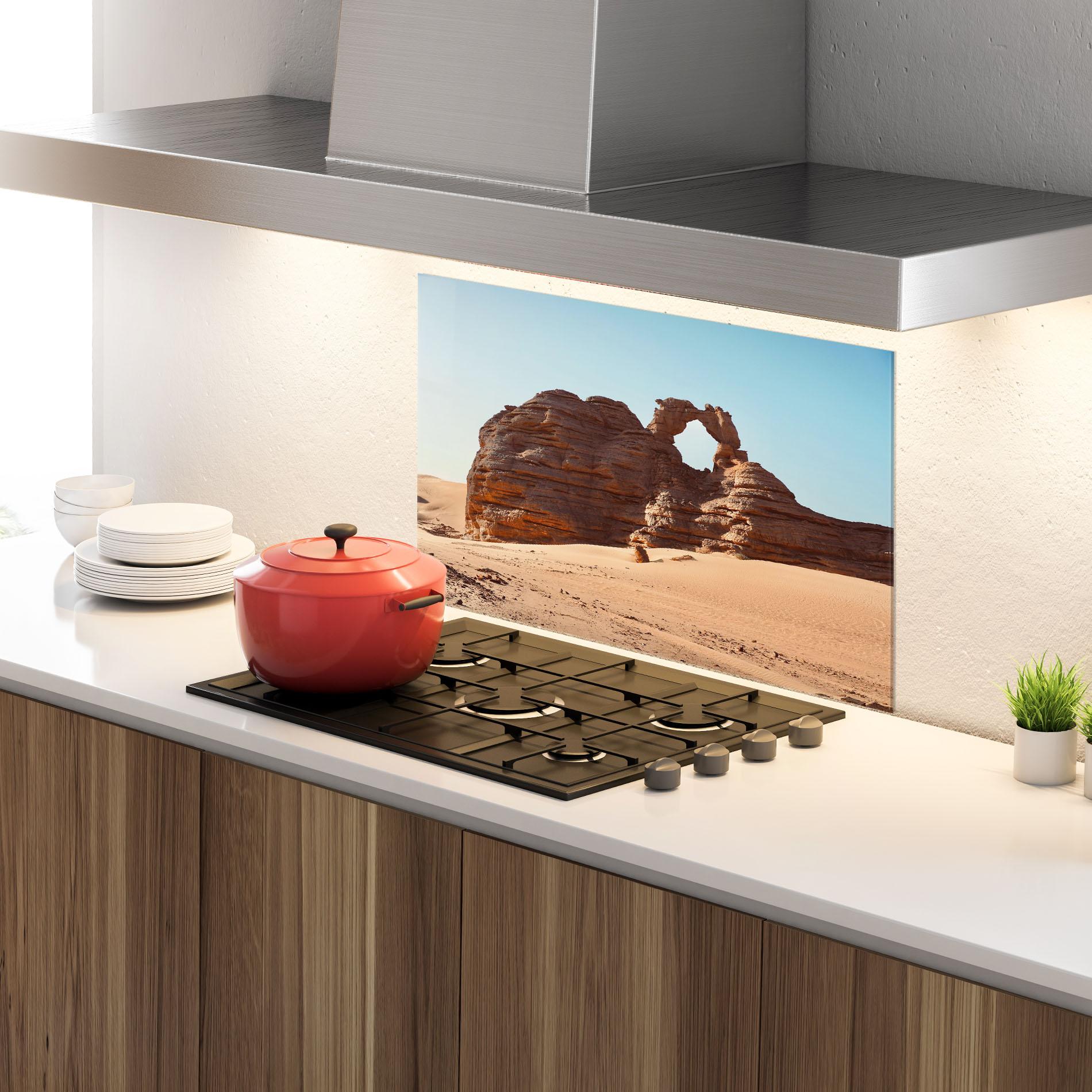 Стъклен панел за кухня Arcade In Desert 2 mockup 4