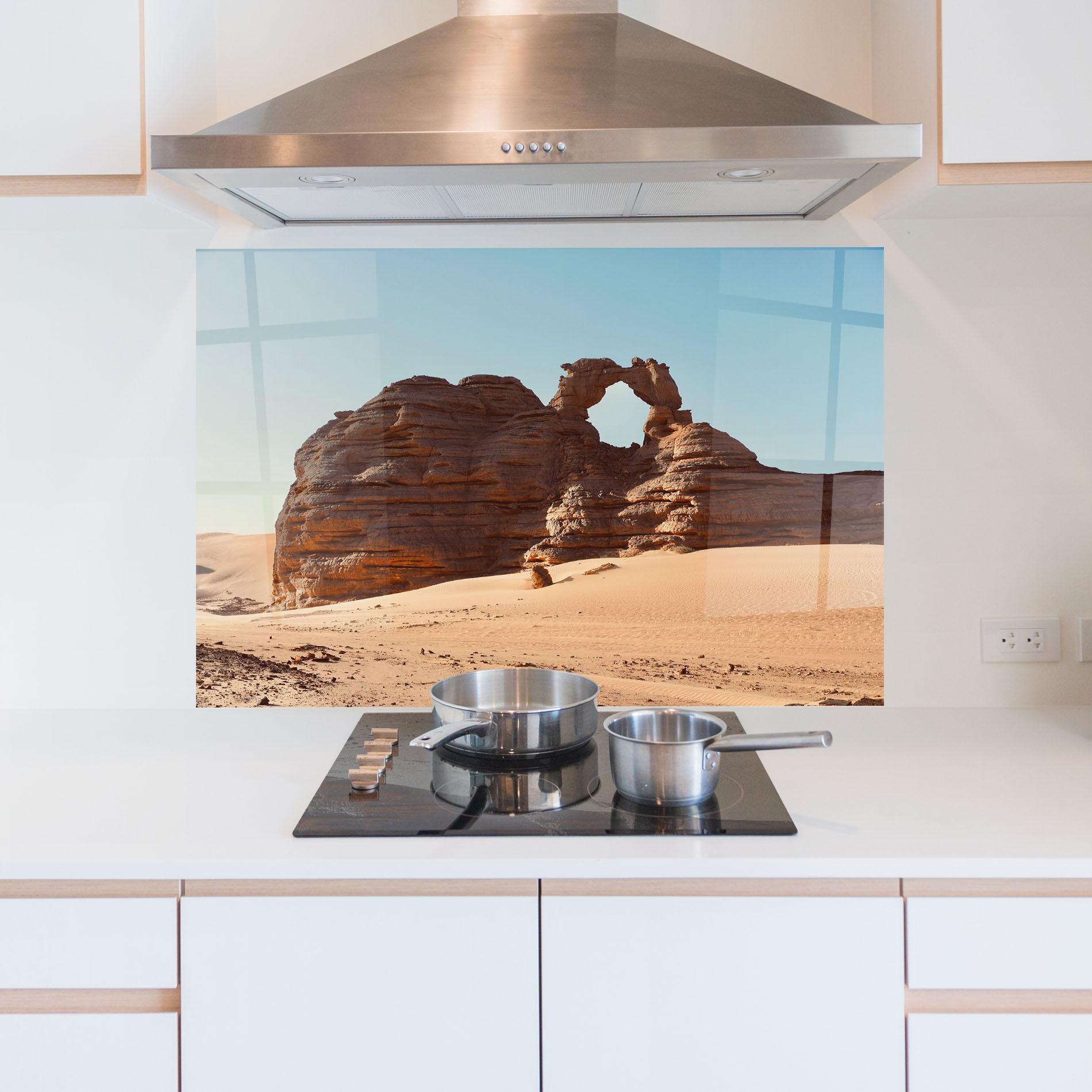 Стъклен панел за кухня Arcade In Desert 2 mockup 5