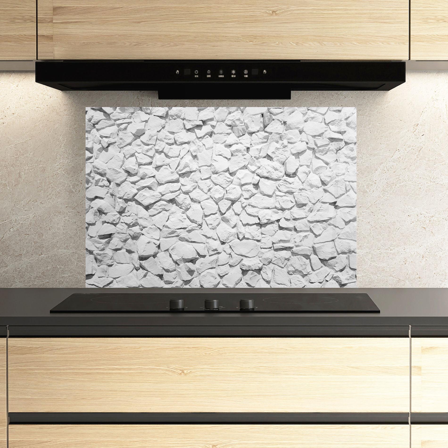 Стъклен панел за кухня White Stones mockup 3