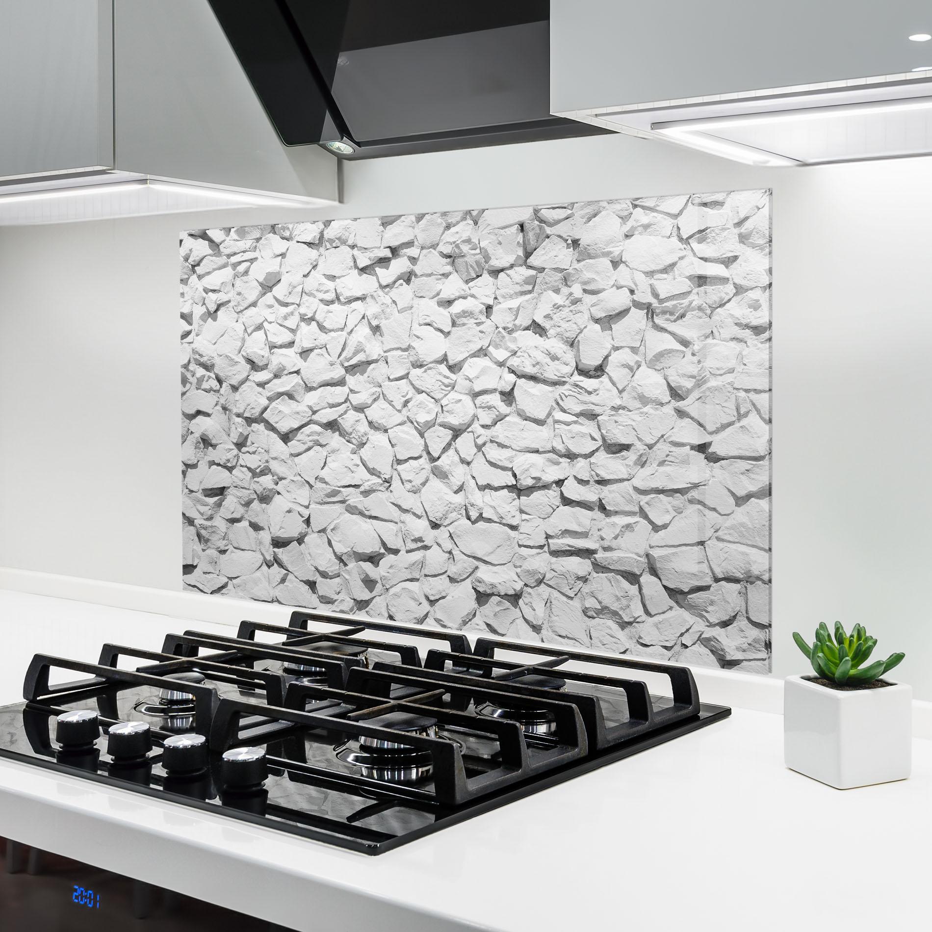 Стъклен панел за кухня White Stones mockup 6