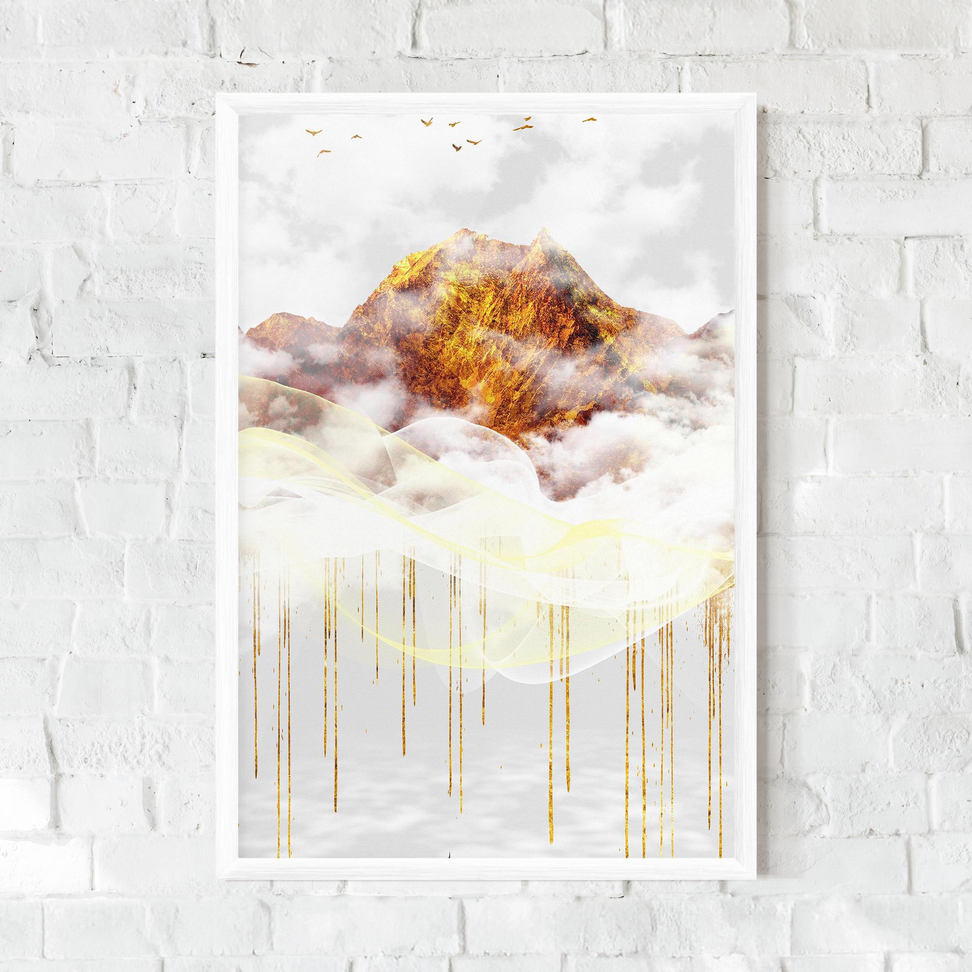 Рамкиран постер Abstract Golden Landscape 3 mockup 0