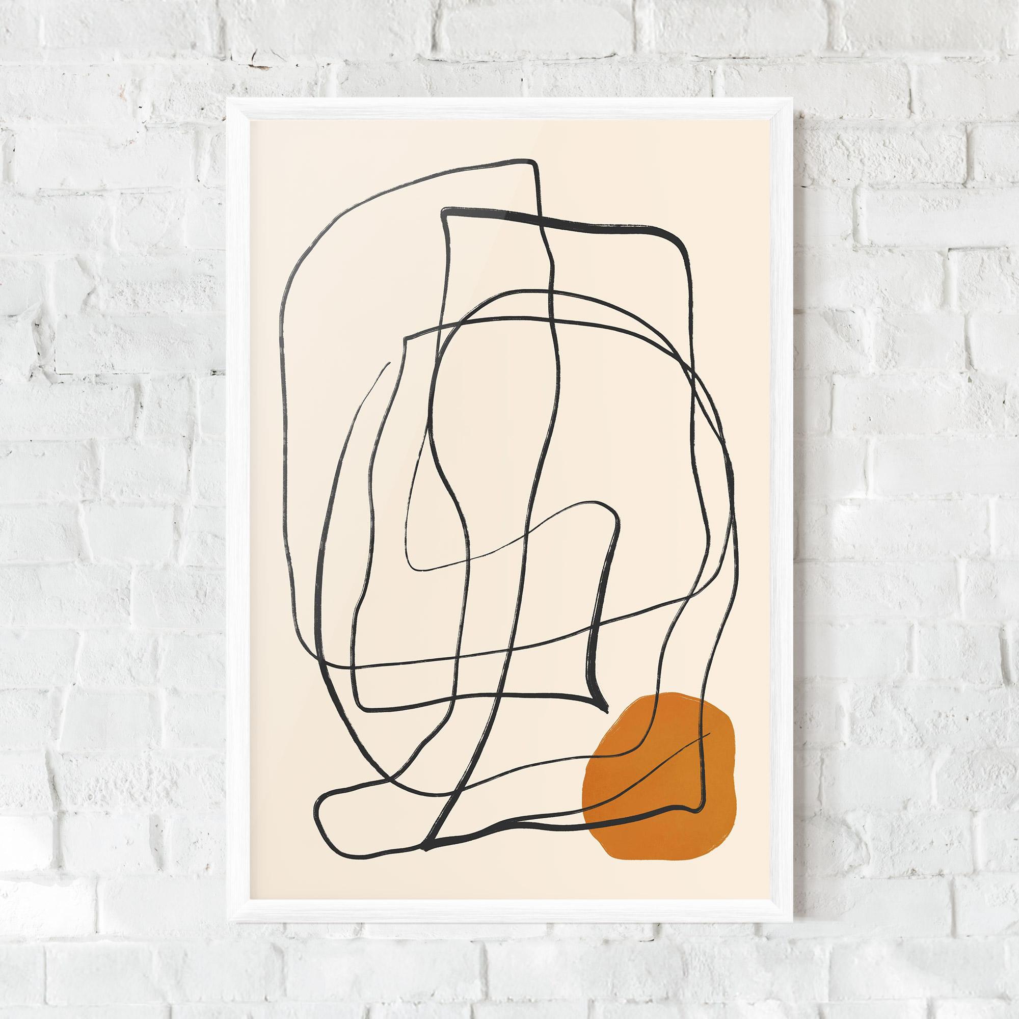 Рамкиран постер Handdrawn Lines mockup 0