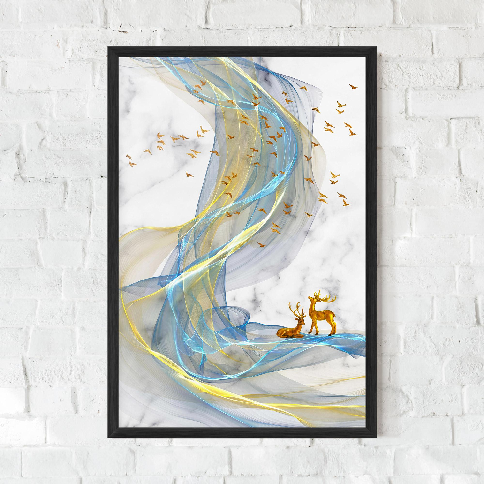 Рамкиран постер Abstract Golden Landscape 2 mockup 0