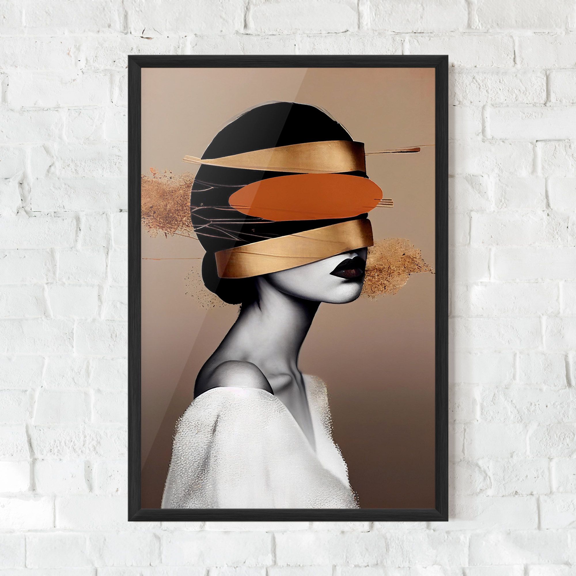 Woman With Gold Lines mockup 0