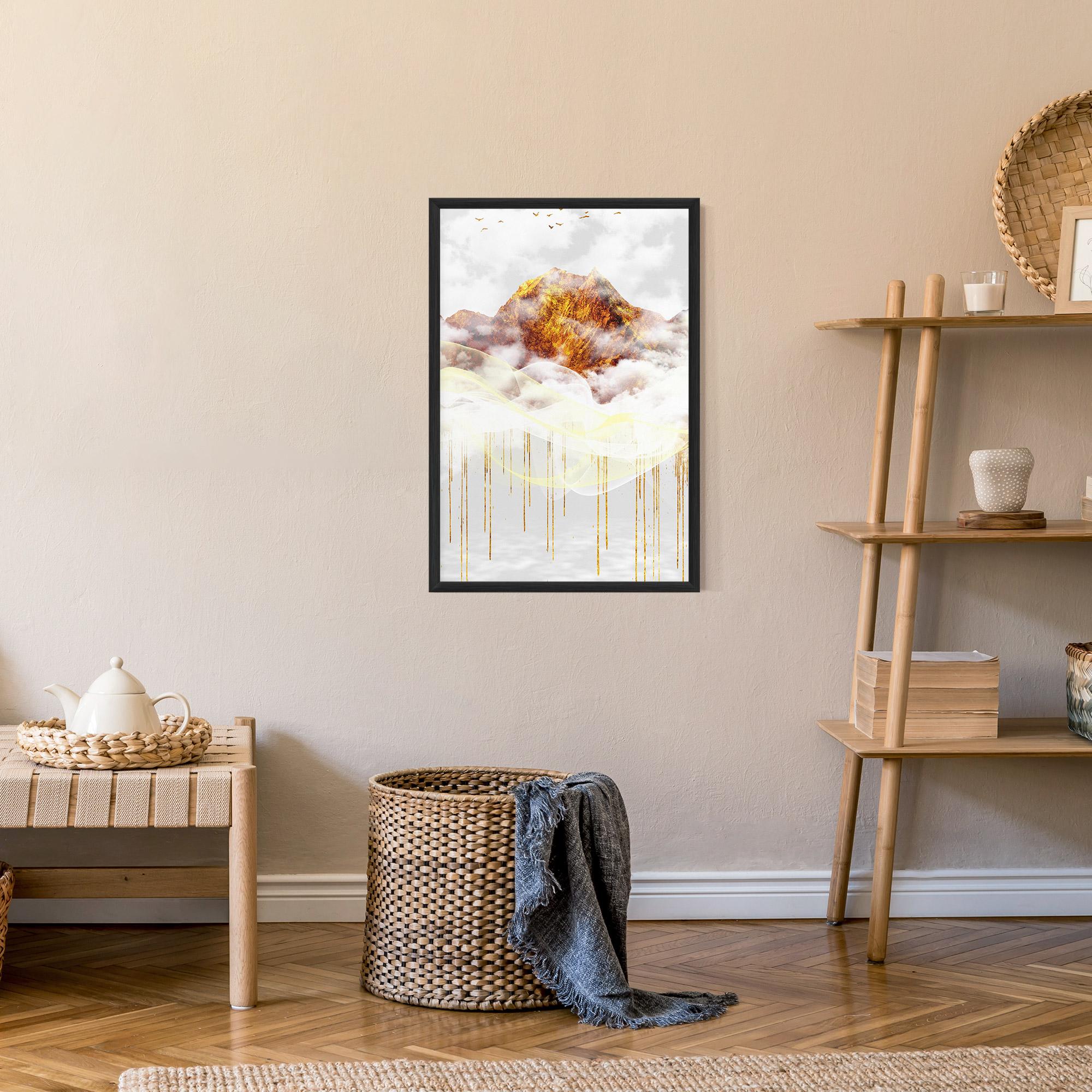 Рамкиран постер Abstract Golden Landscape 3 mockup 9