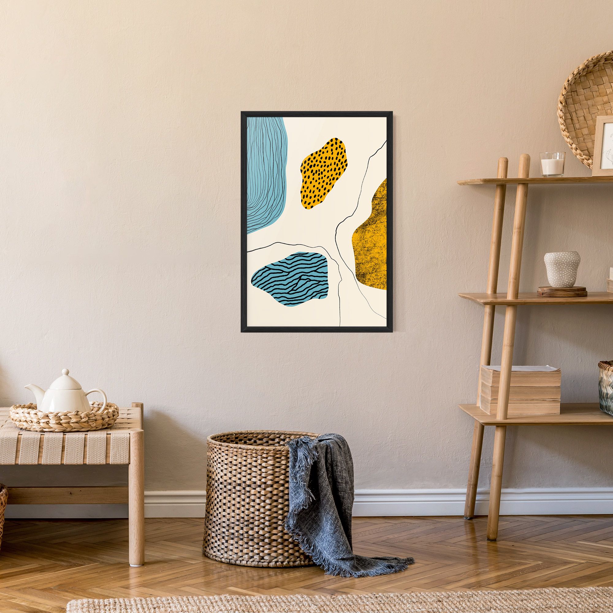 Abstract Lines On Blue mockup 9