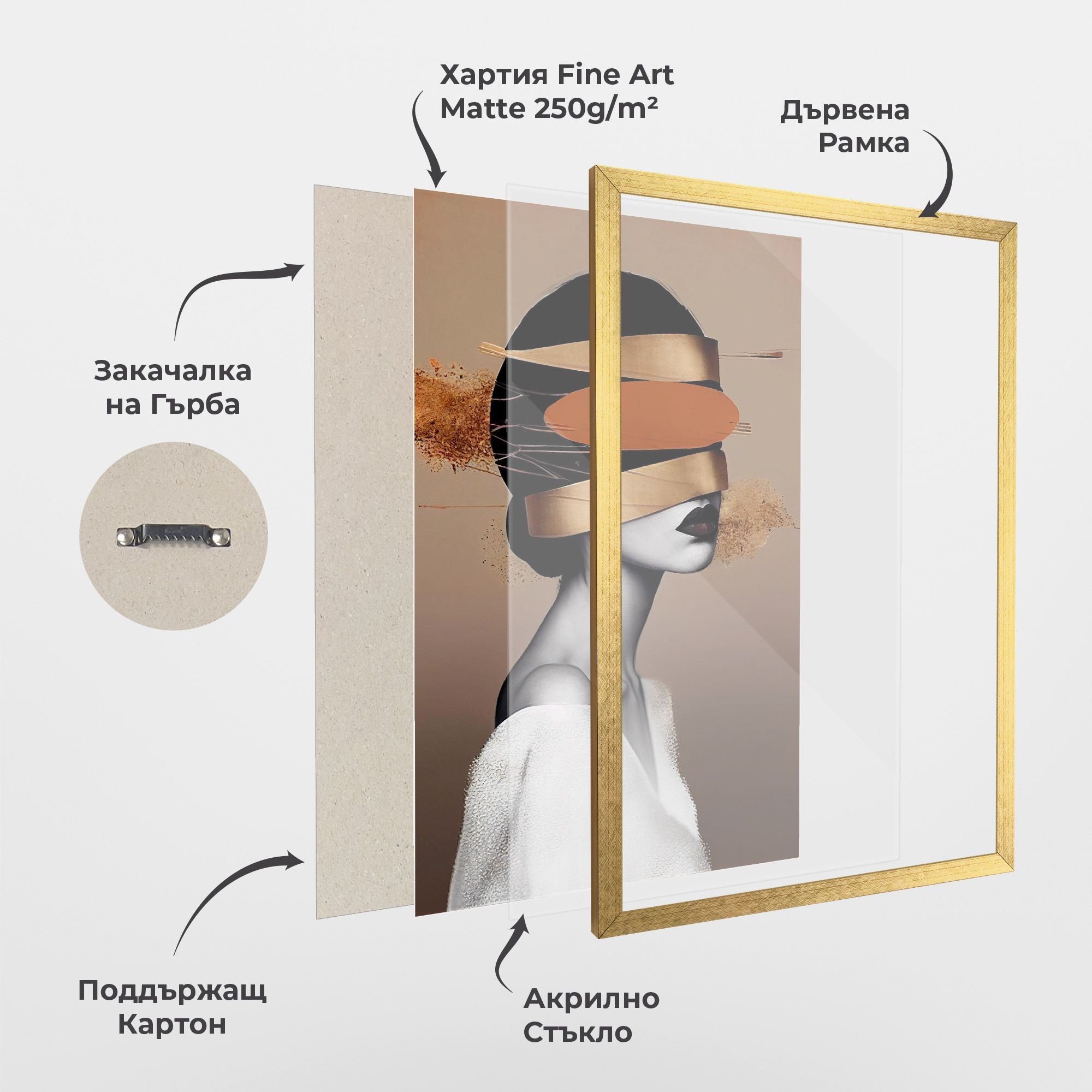 Woman With Gold Lines mockup 1