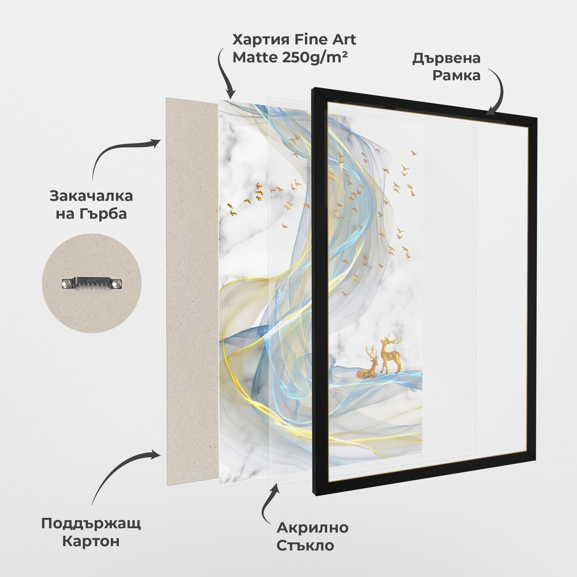 Рамкиран постер Abstract Golden Landscape 2 mockup 1