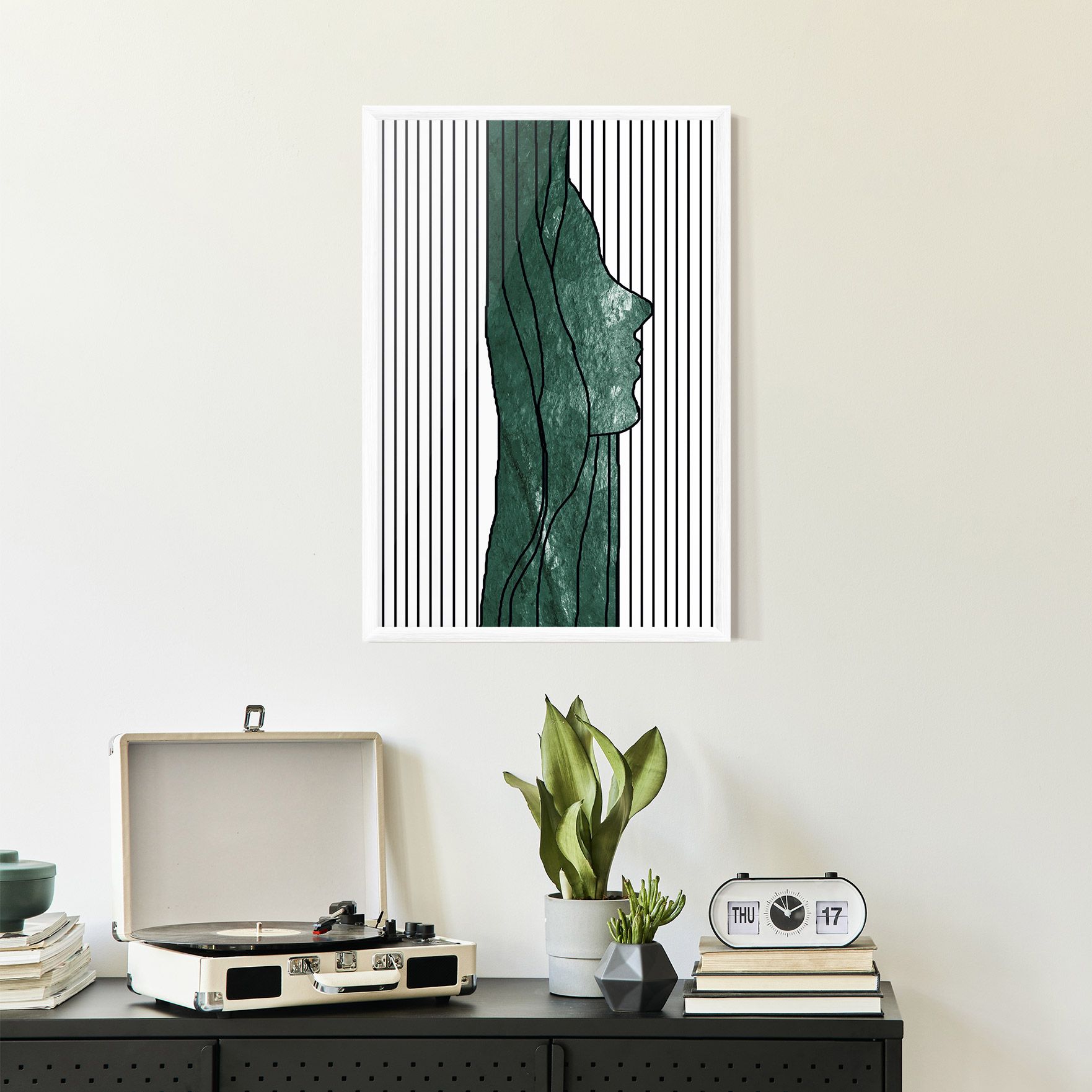 Abstract Green Face mockup 2