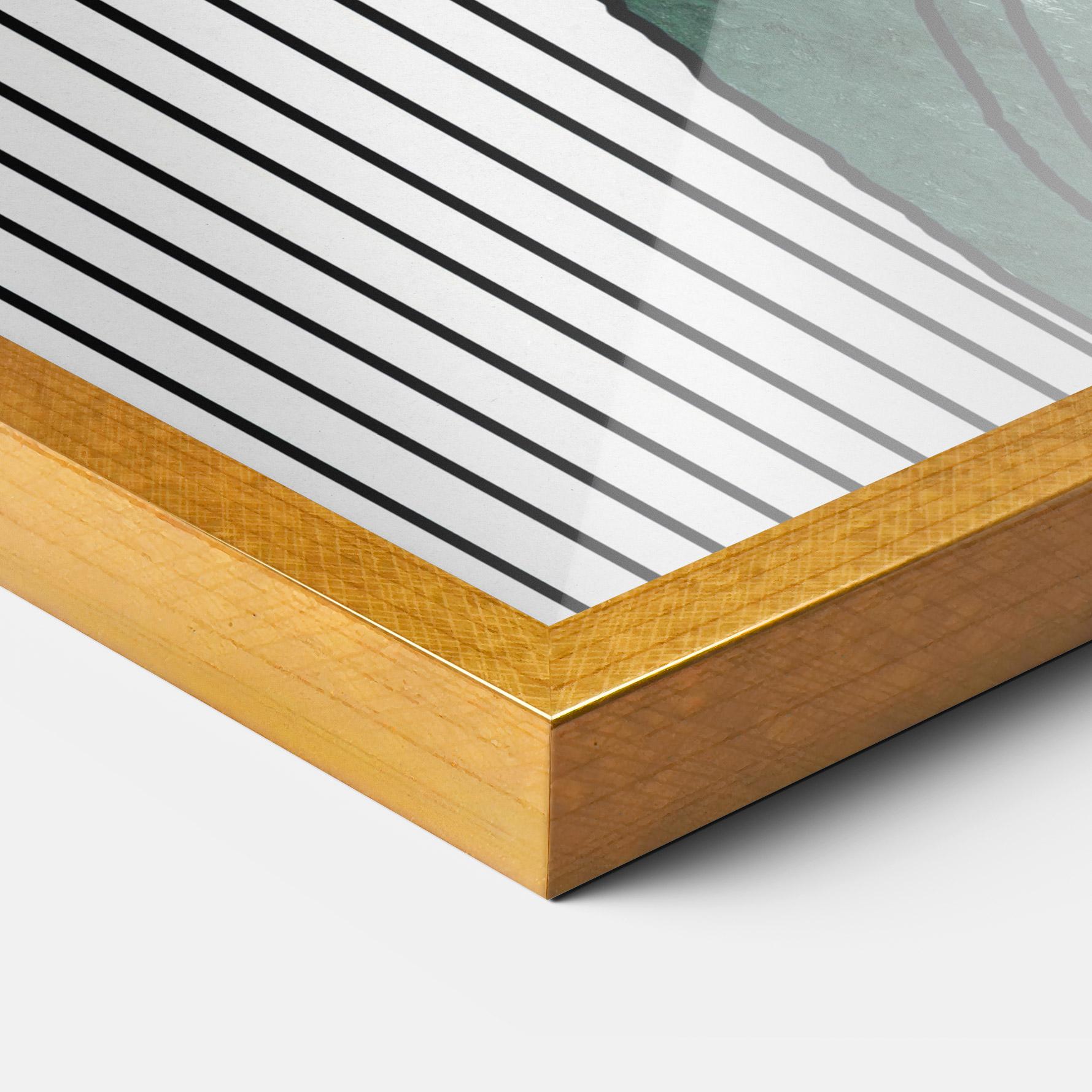 Рамкиран постер Abstract Green Face mockup 3