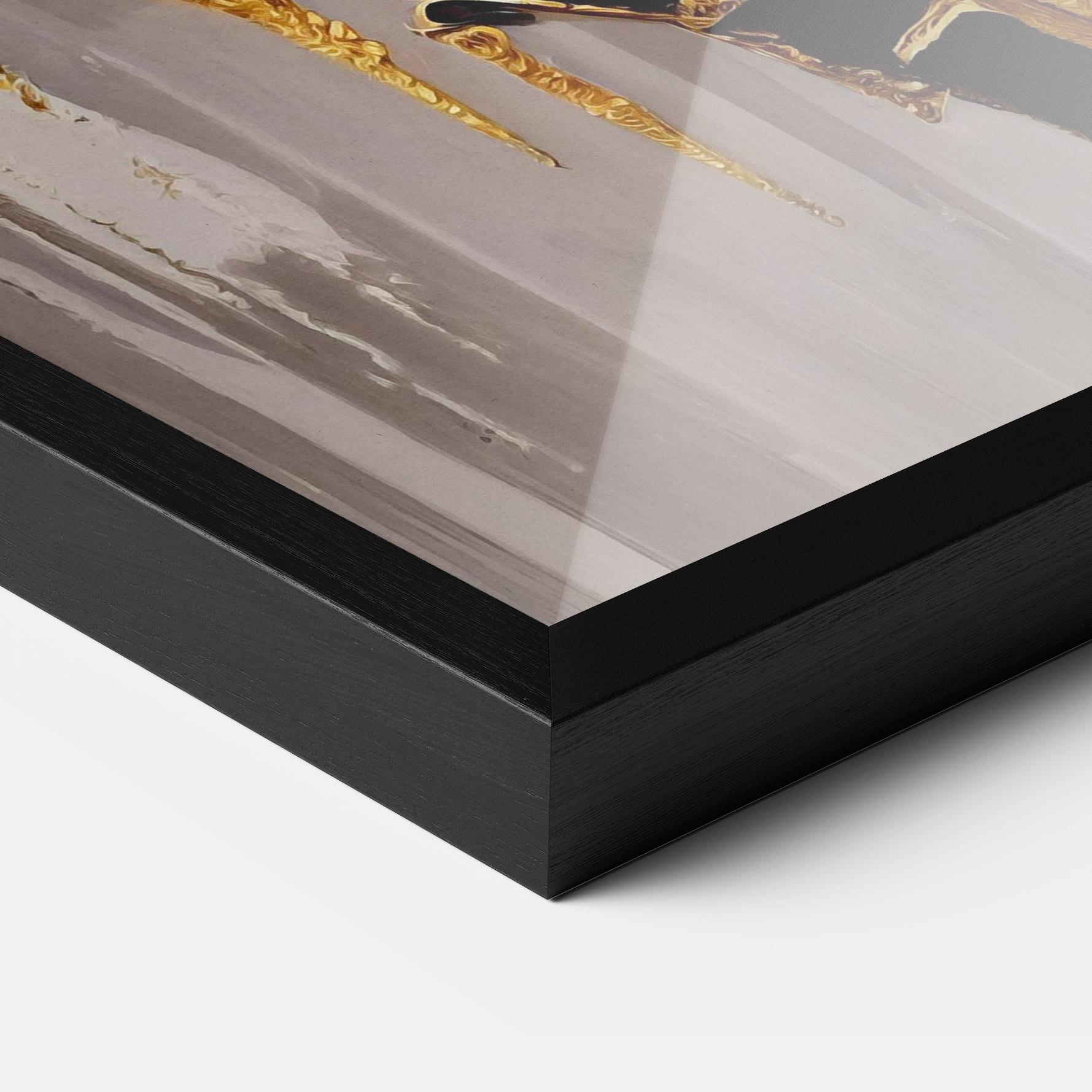 Рамкиран постер Balck With Gold Leafs mockup 3