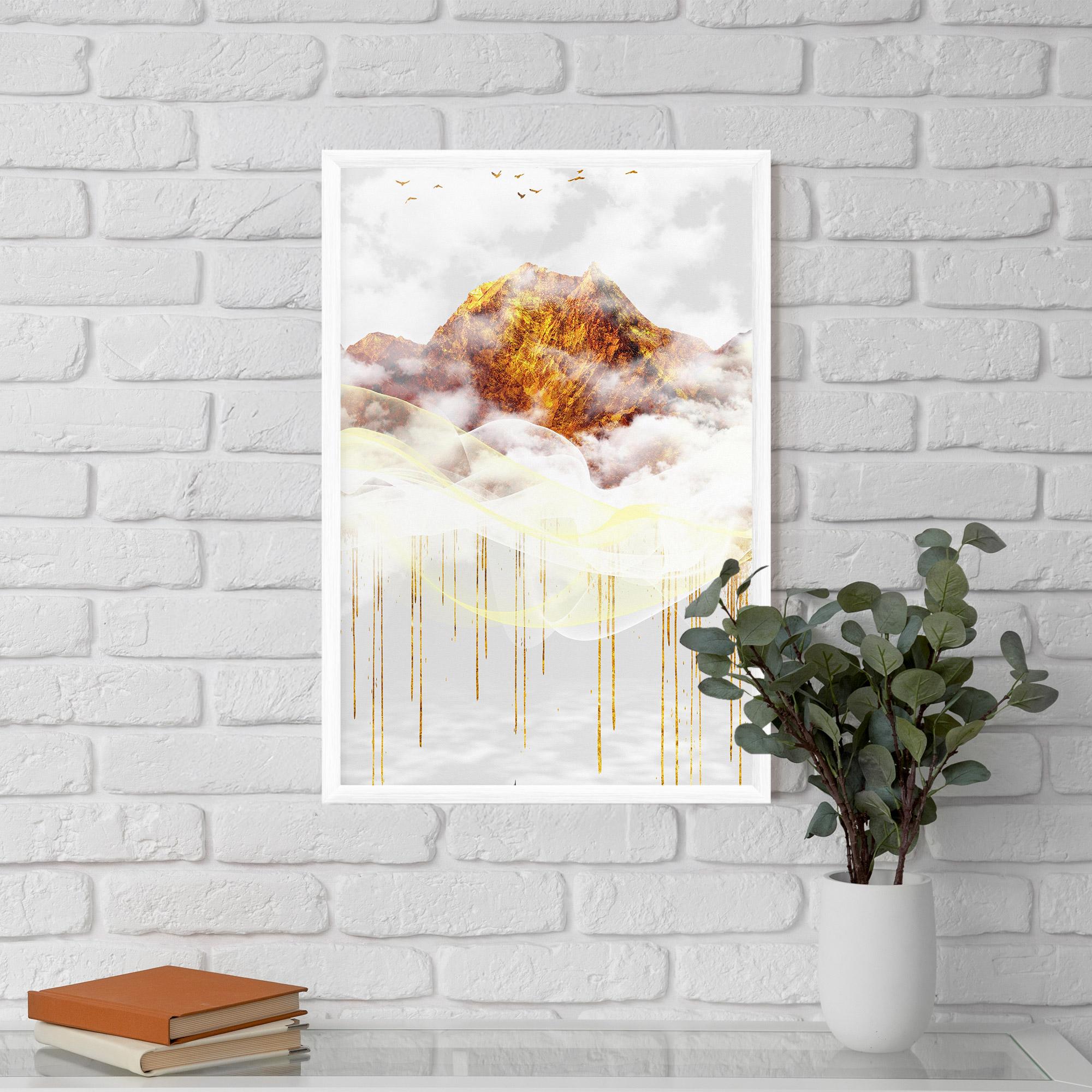 Рамкиран постер Abstract Golden Landscape 3 mockup 5
