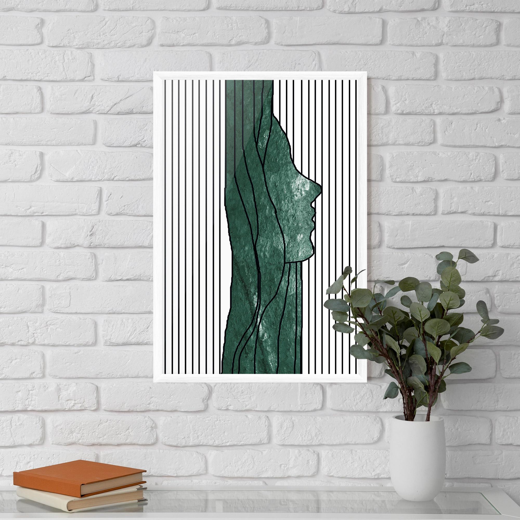 Рамкиран постер Abstract Green Face mockup 5