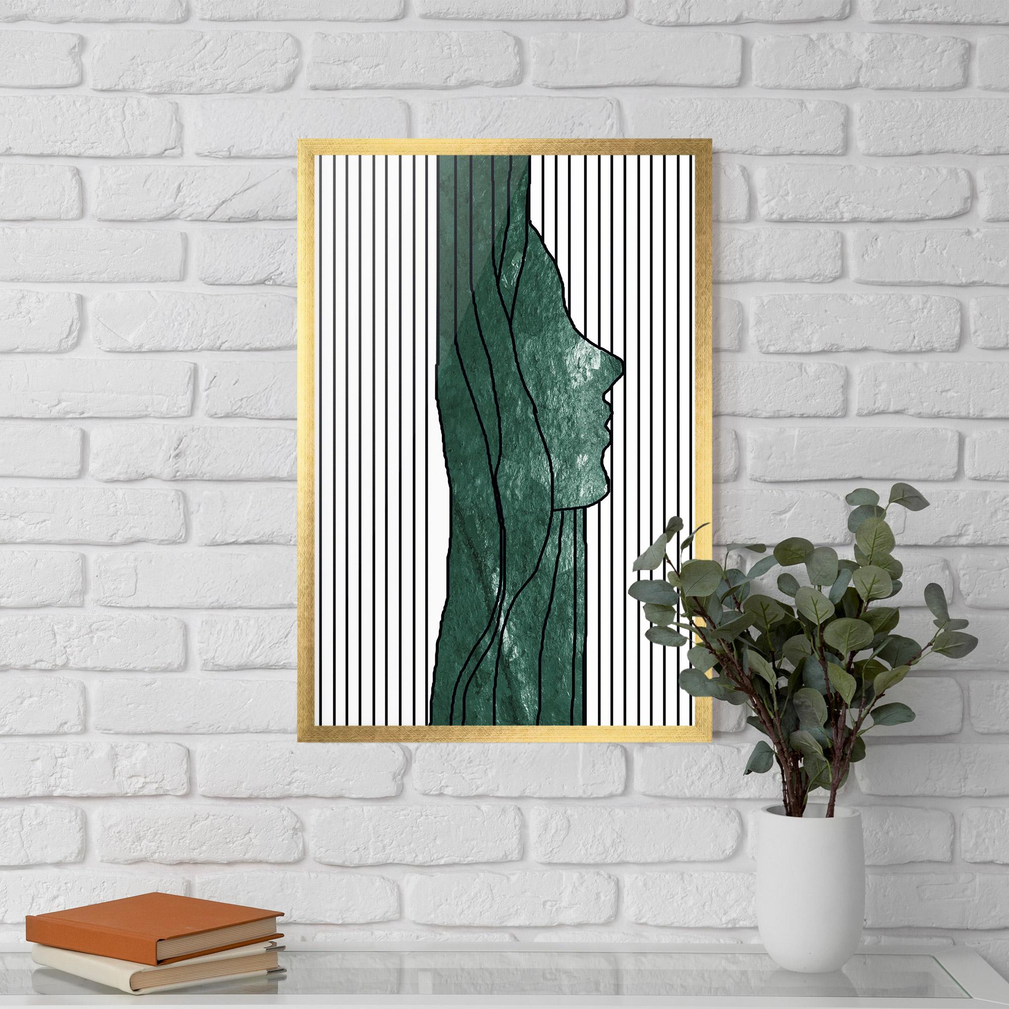 Рамкиран постер Abstract Green Face mockup 5