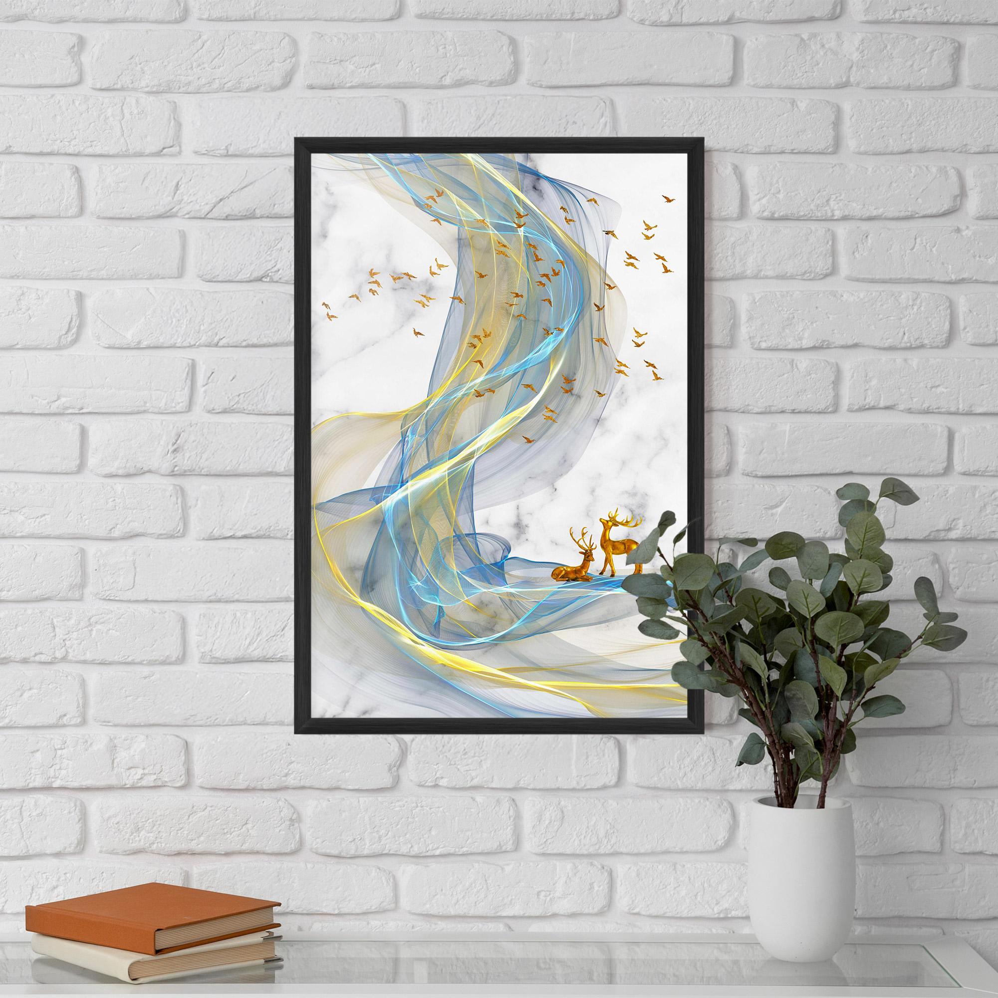 Рамкиран постер Abstract Golden Landscape 2 mockup 5