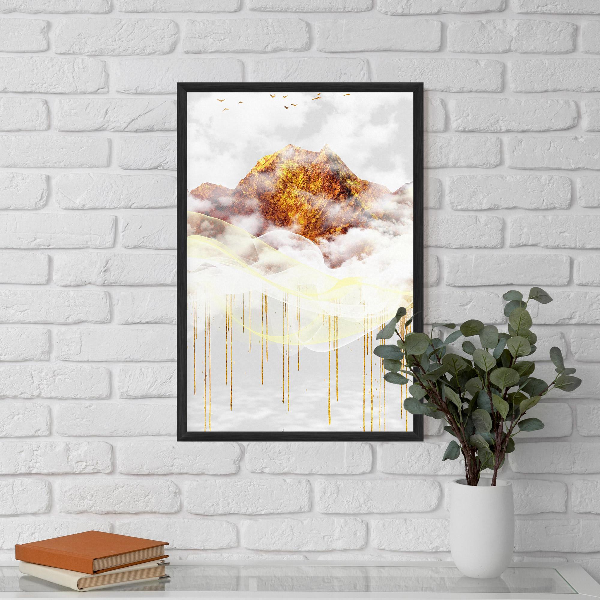 Рамкиран постер Abstract Golden Landscape 3 mockup 5