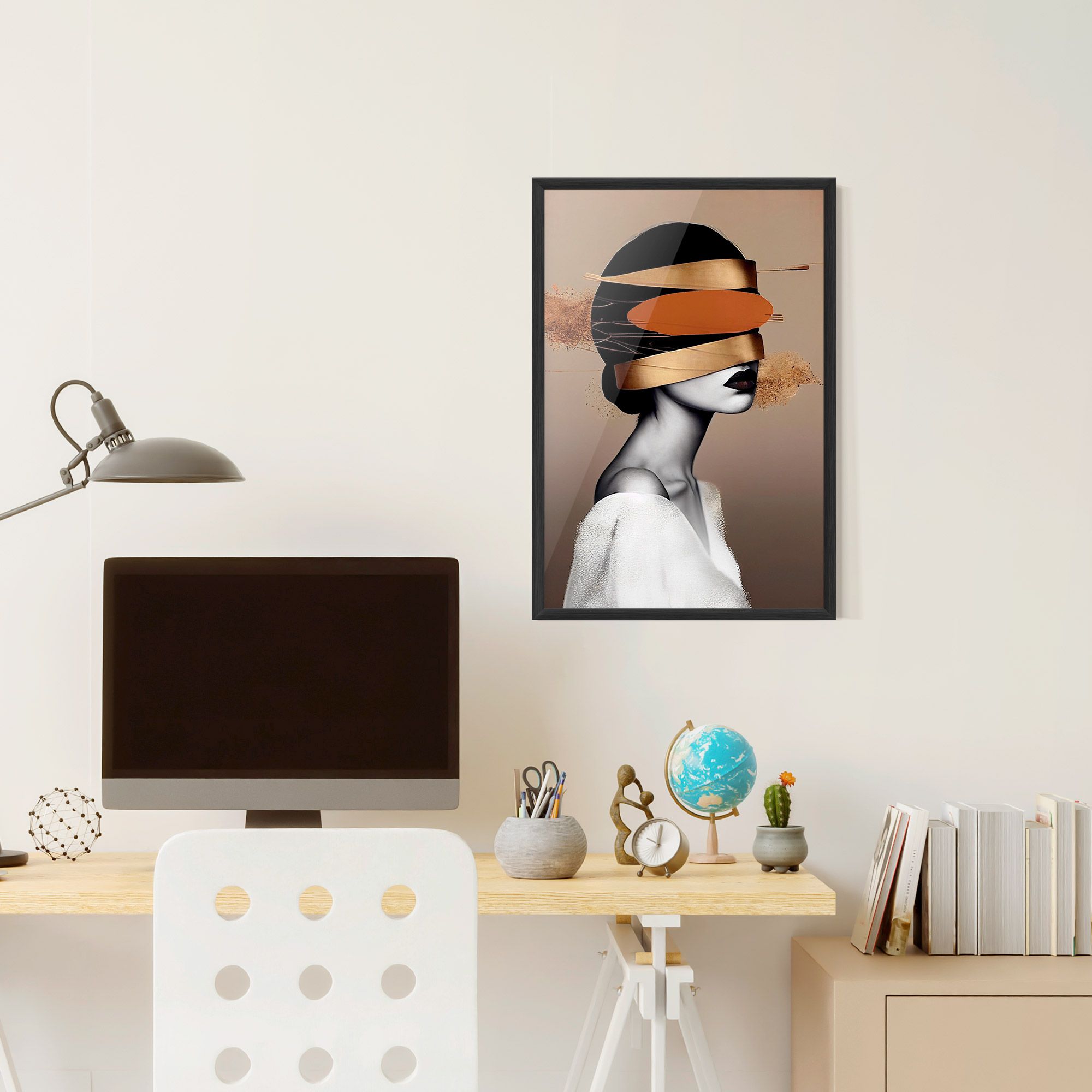 Woman With Gold Lines mockup 6