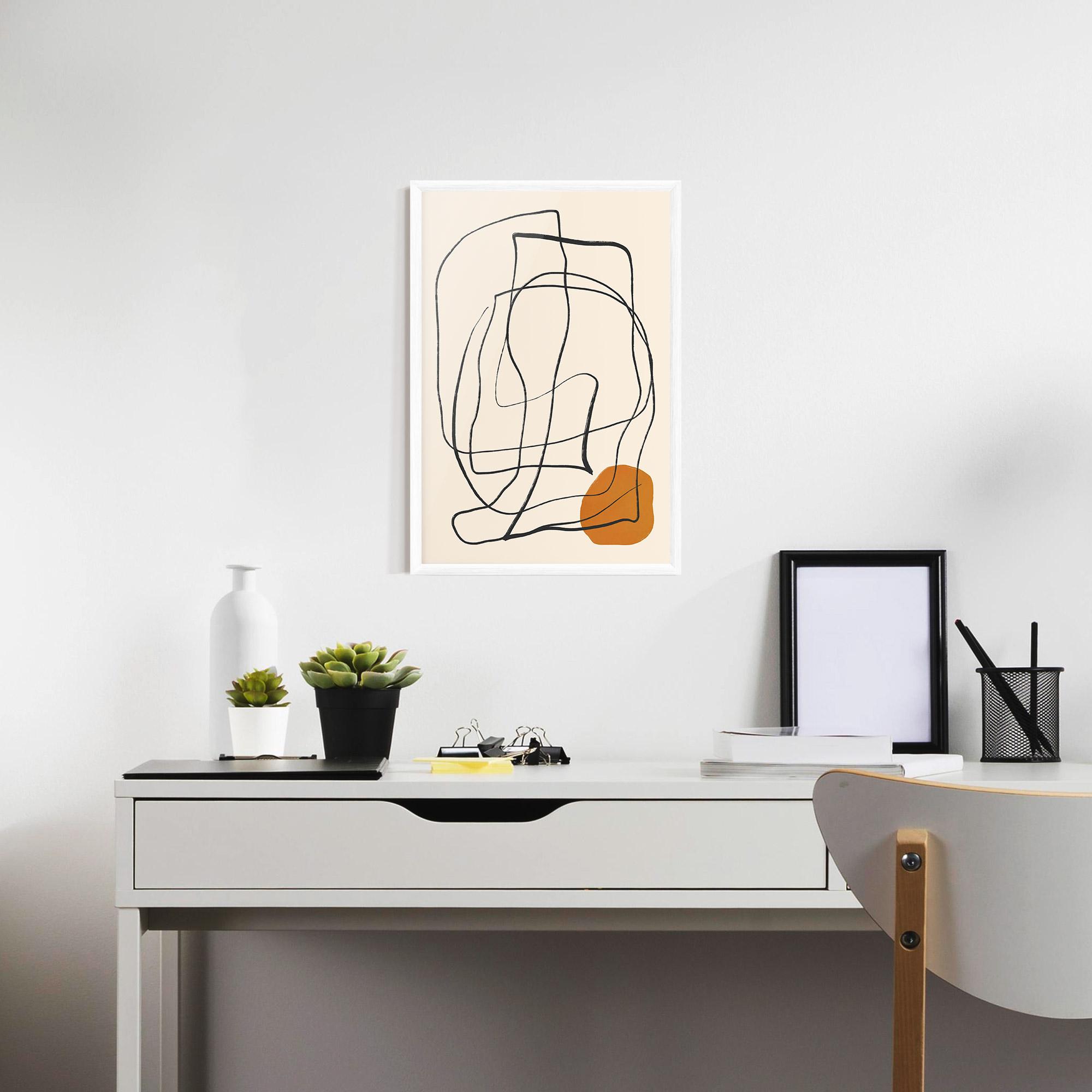 Рамкиран постер Handdrawn Lines mockup 7