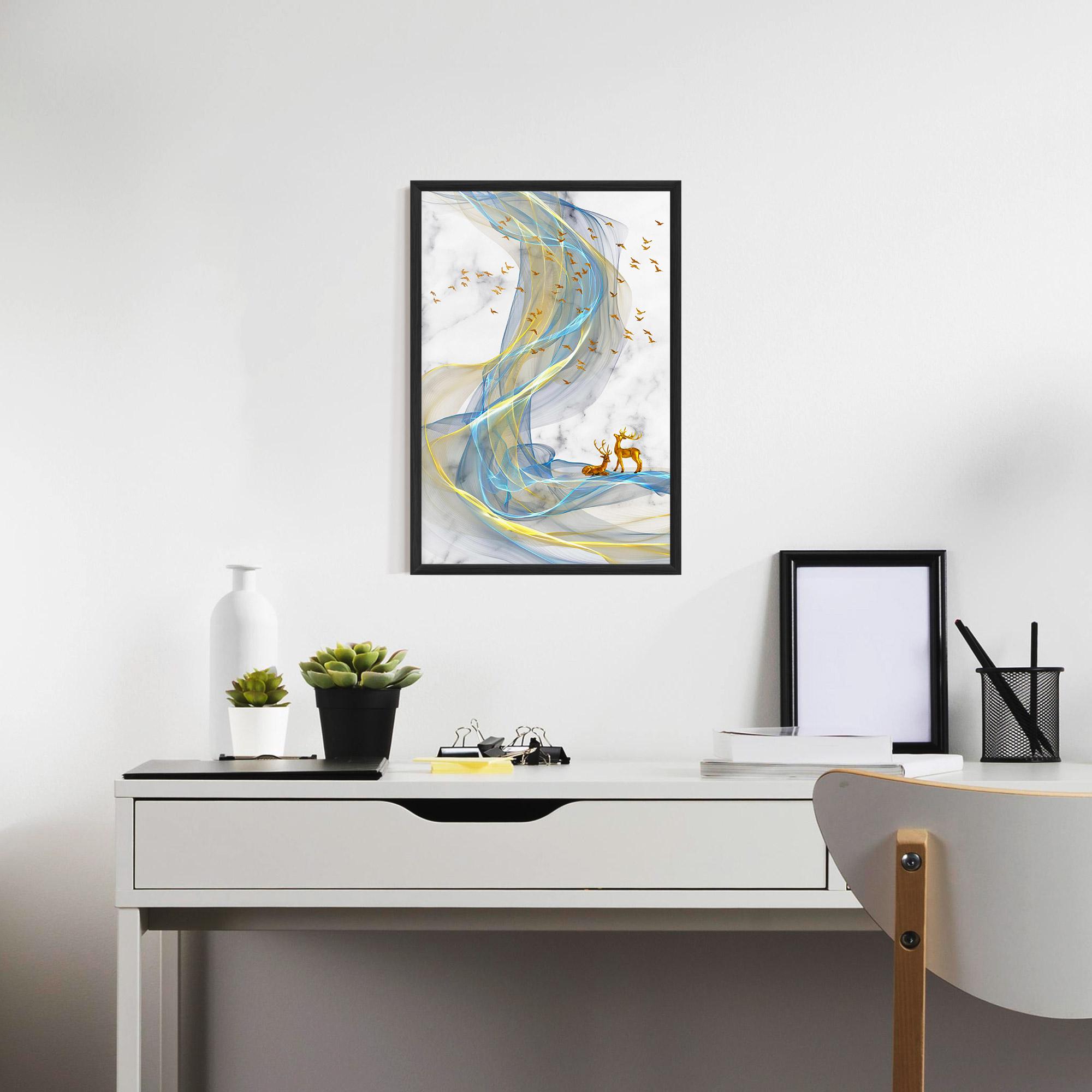 Рамкиран постер Abstract Golden Landscape 2 mockup 7