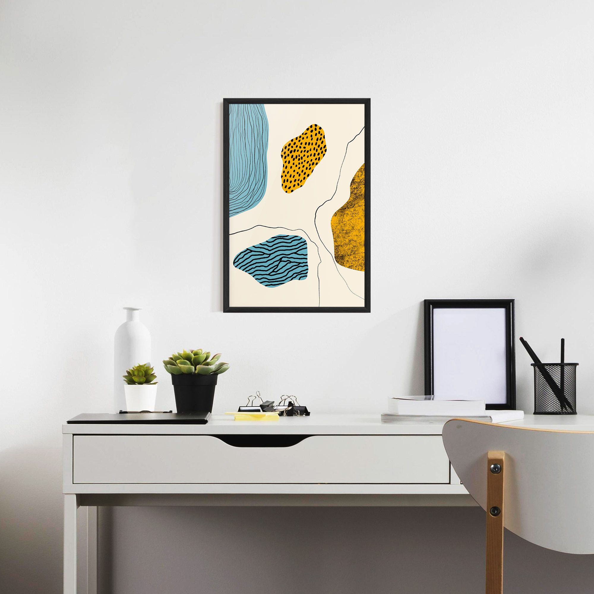 Abstract Lines On Blue mockup 7