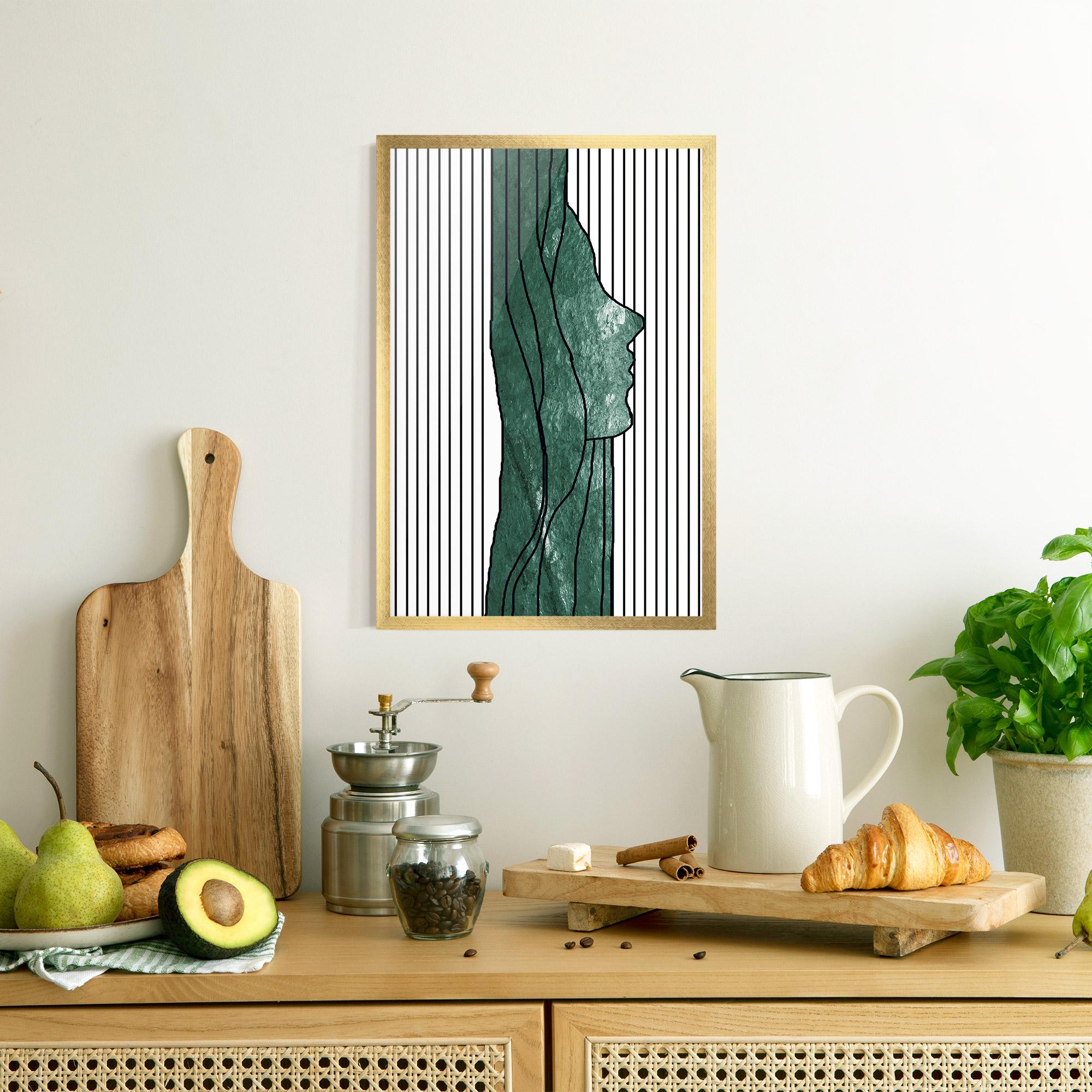 Рамкиран постер Abstract Green Face mockup 8