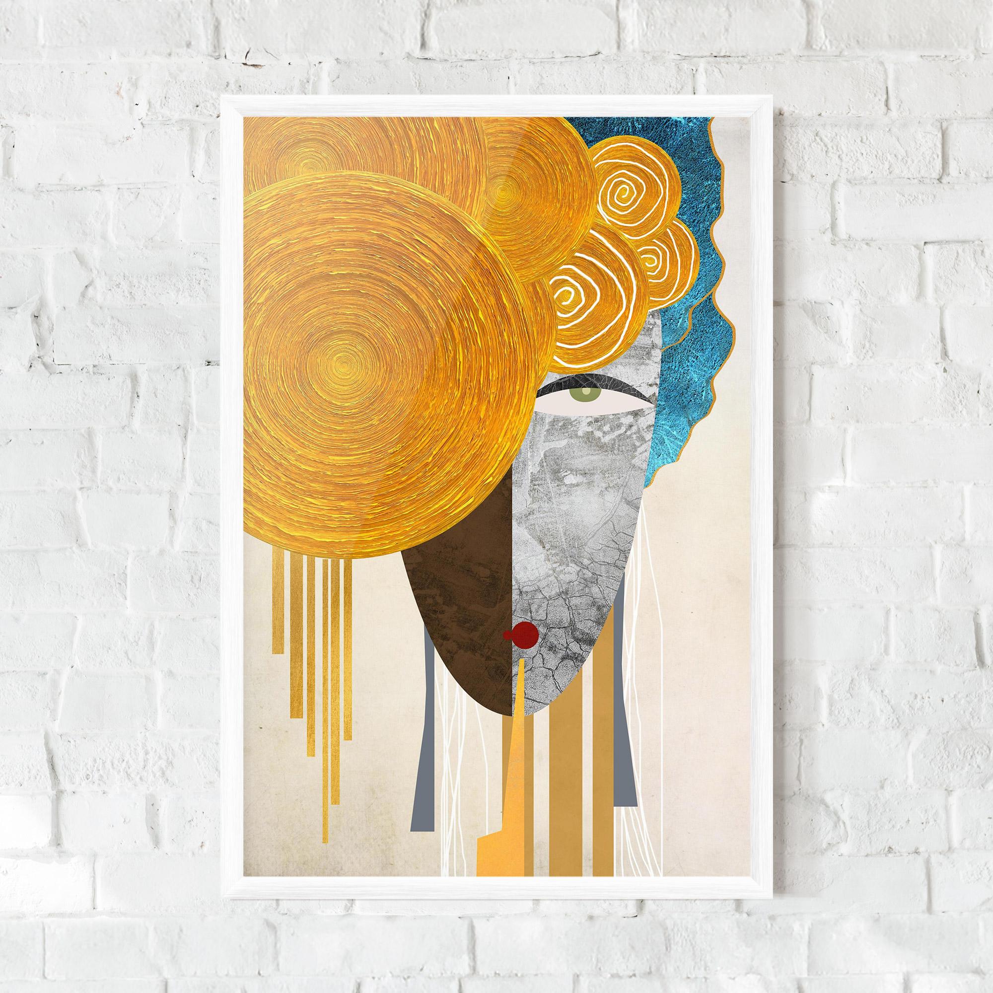 Рамкиран постер Abstract Grey Face 1 mockup 0