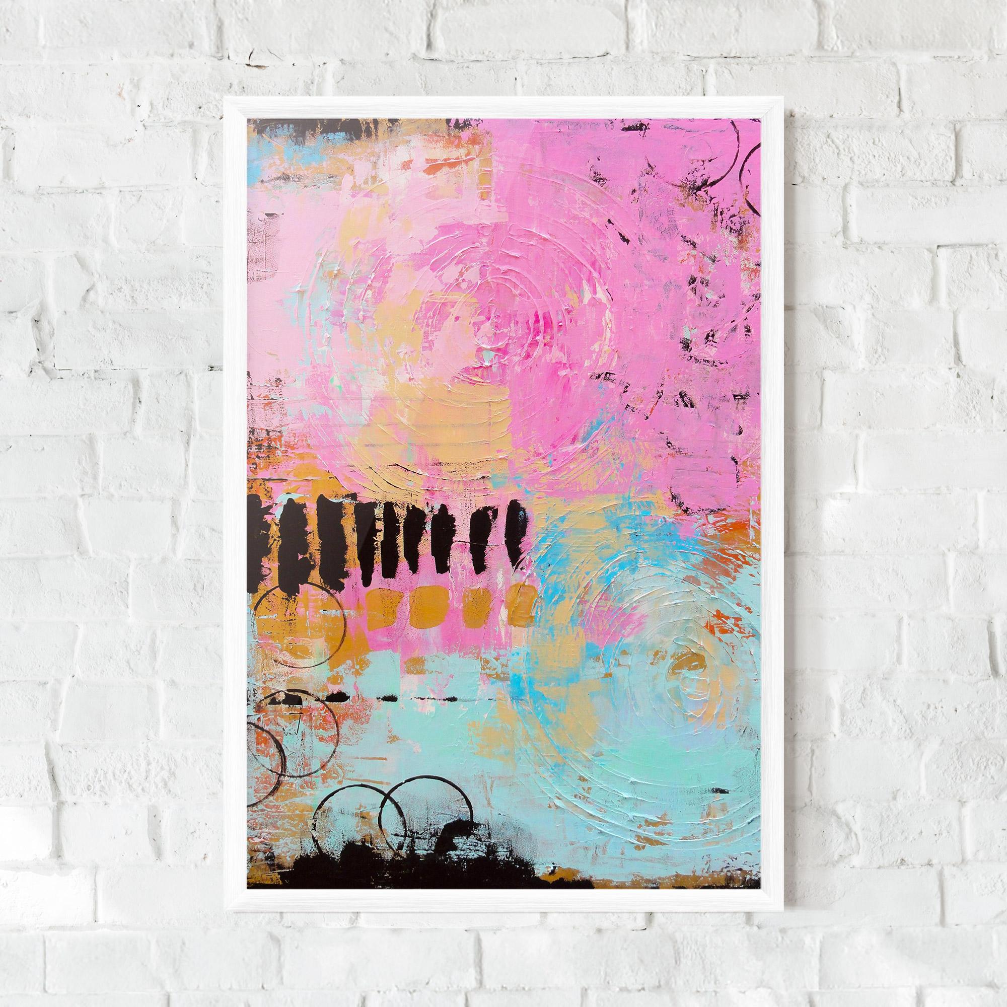 Рамкиран постер Abstract Pink Circle mockup 0