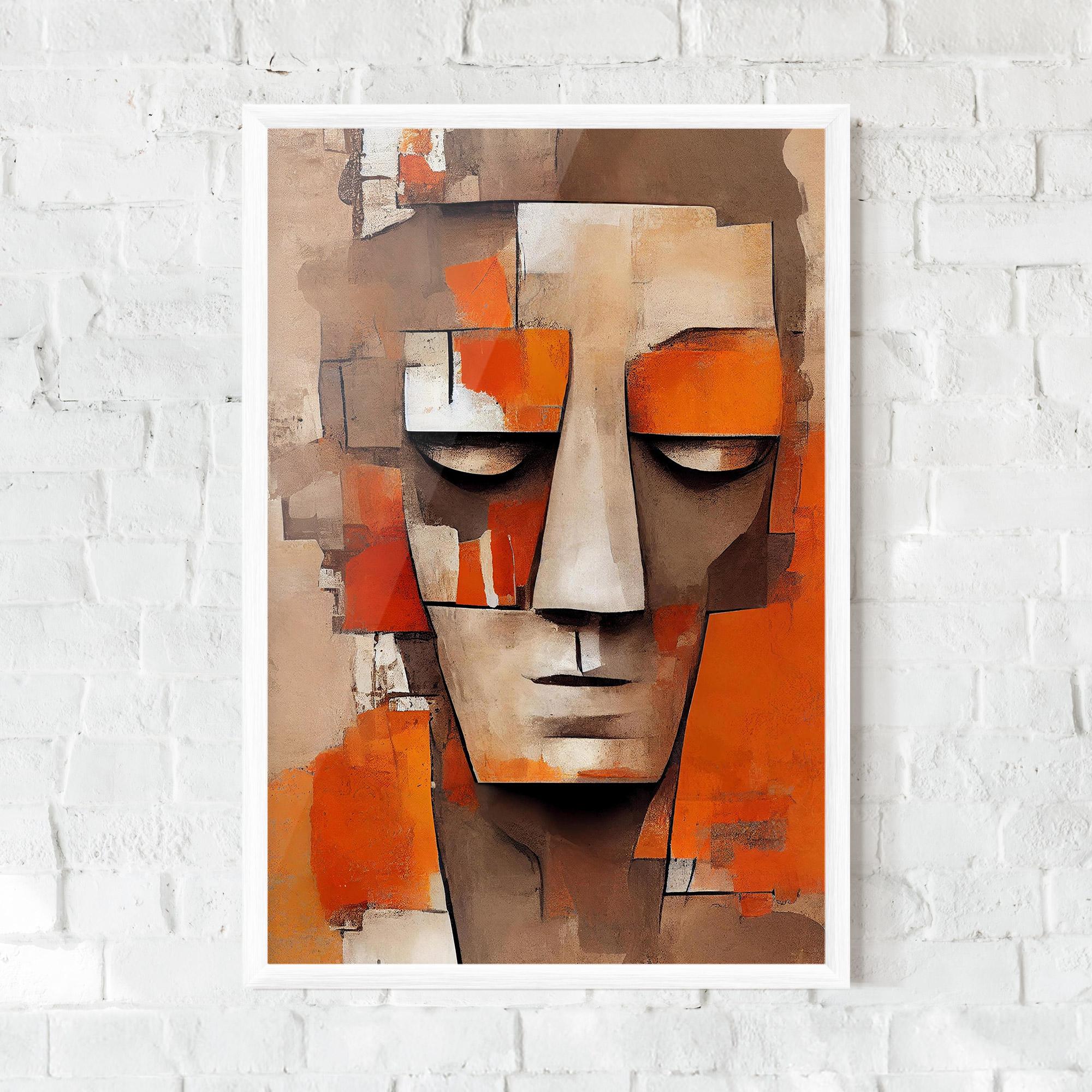 Рамкиран постер Orange Male Face mockup 0