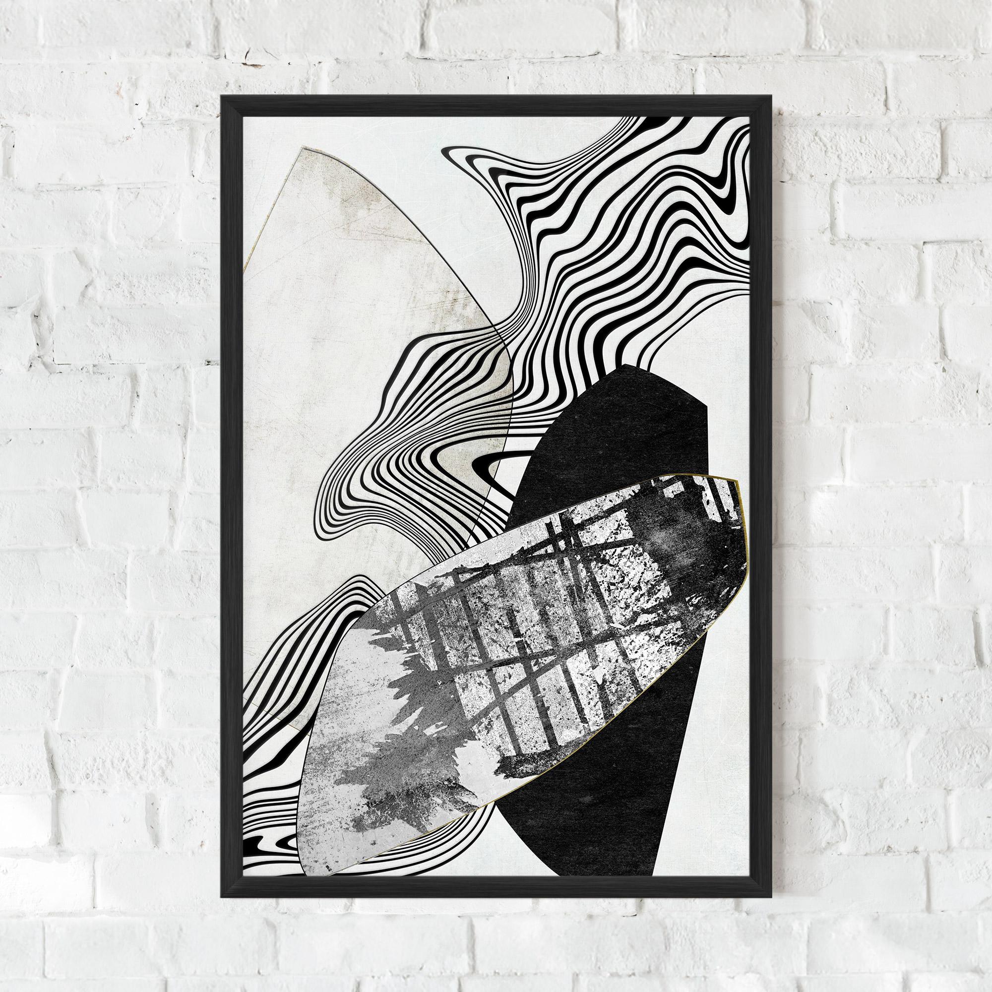 Рамкиран постер Abstract Black Lines mockup 0