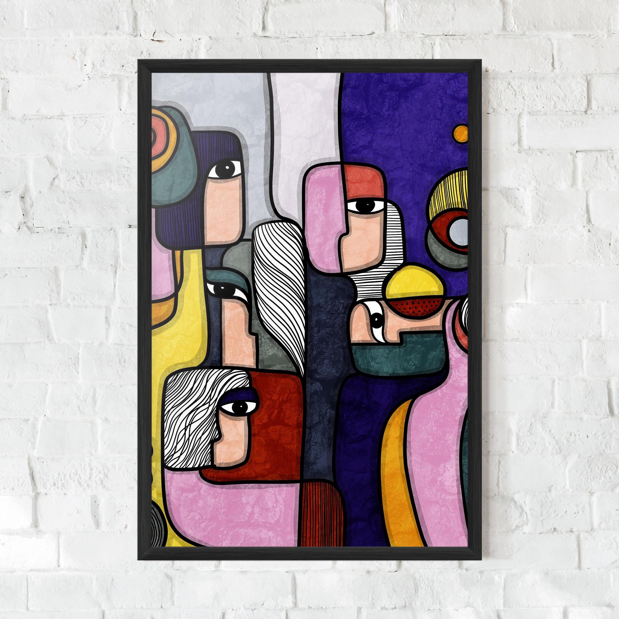 Рамкиран постер Abstract Looking Eyes mockup 0