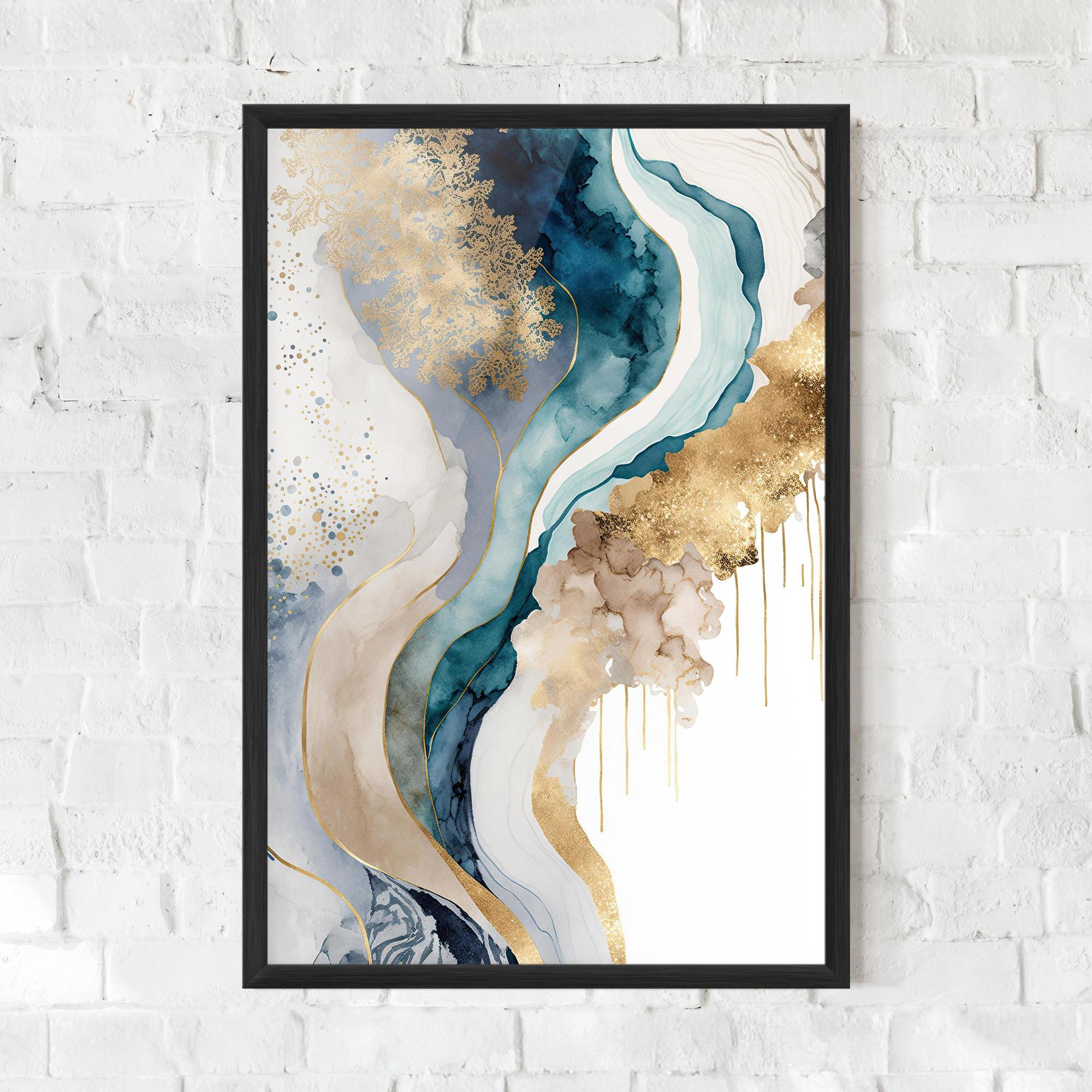 Рамкиран постер Light Blue Waves mockup 0